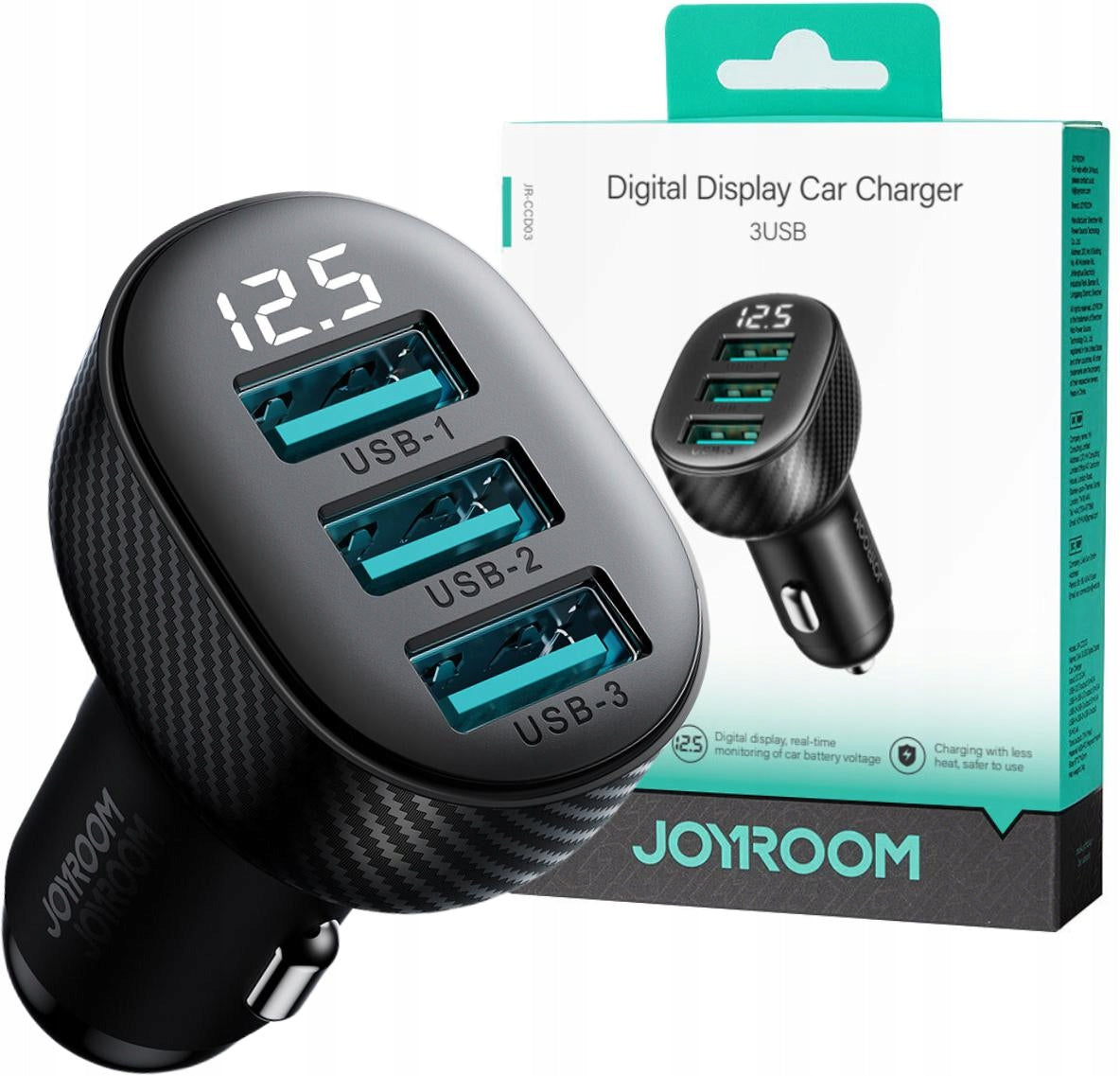 CAR CHARGER Joyroom JR-CCD03 17W 3.4A 3xUSB-A DC 12-24V