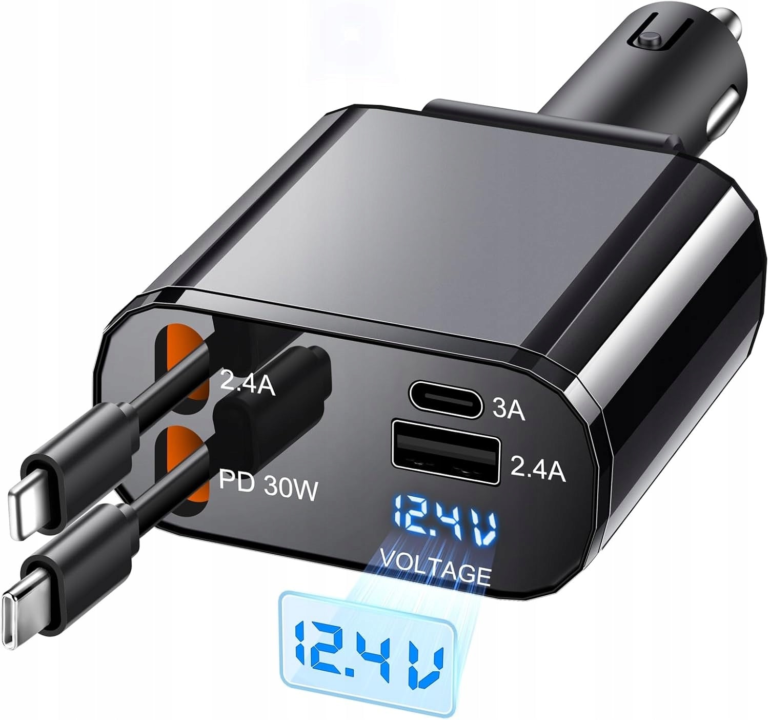CAR CHARGER STRONG FAST 4IN1 RETRACTOR 120W USB C FOR PHONE