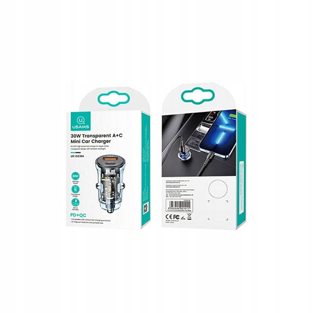 CAR CHARGER USAMS CC164CC02 30W Color blue