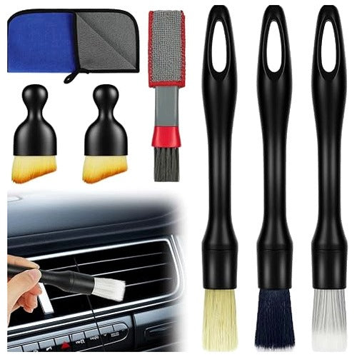 CAR CLEANING BRUSHES SET OF 8 CAR INTERIOR DETAILS