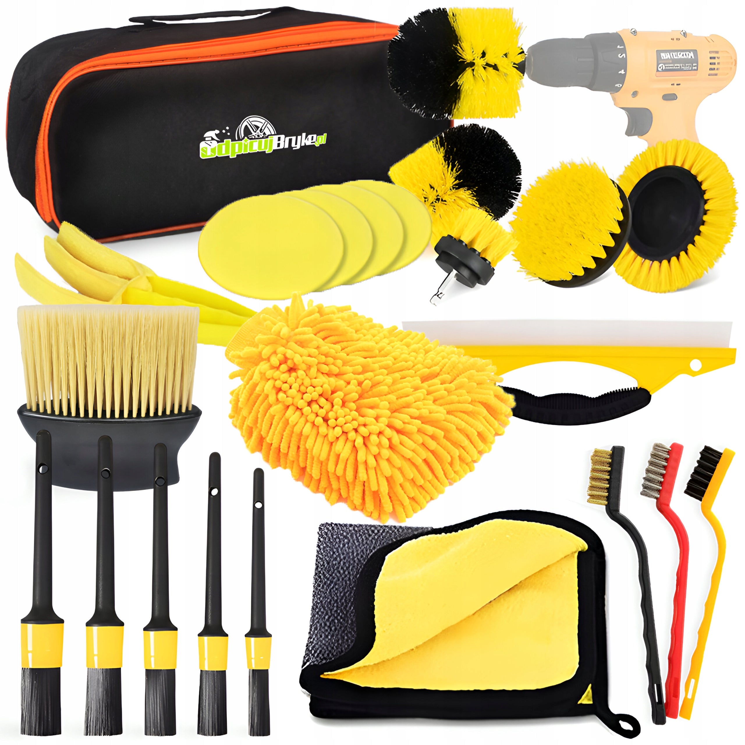 CAR CLEANING DETAILING KIT BRUSH BRUSHES 22 EL