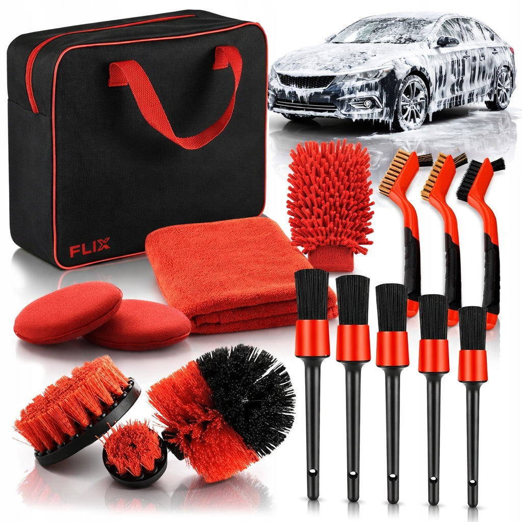 CAR CLEANING DETAILING KIT CAR BRUSHES DETAILING