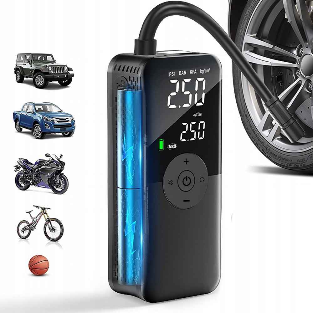 CAR COMPRESSOR MOTORCYCLE PUMP WIRELESS BIKE POWERBANK USB