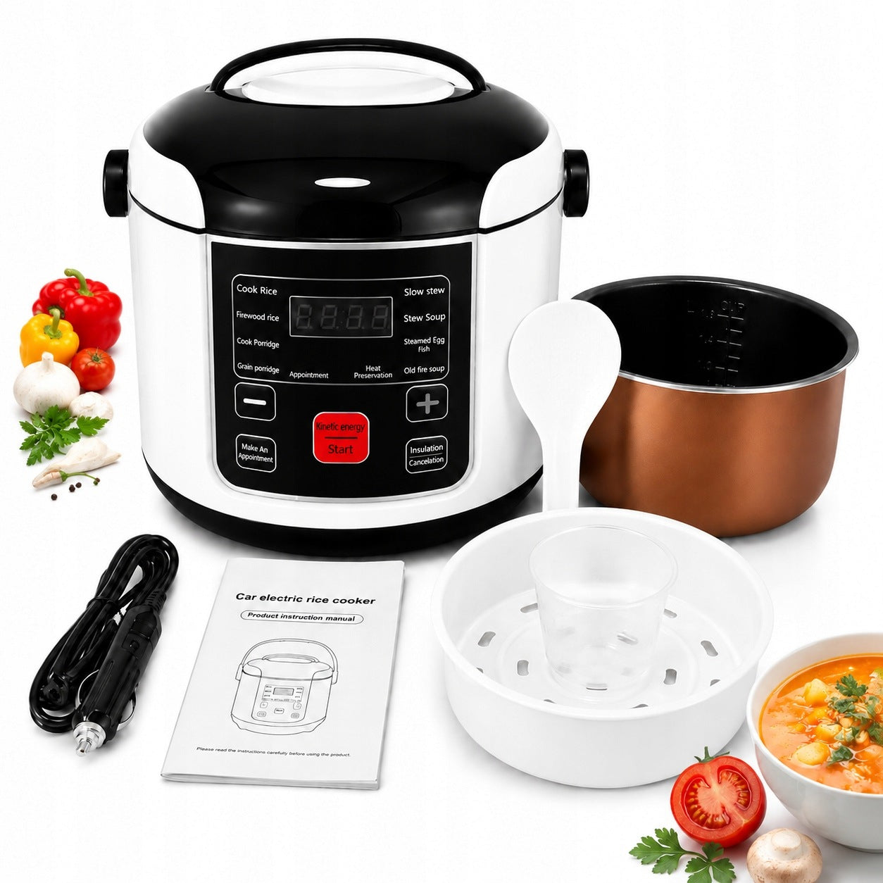 CAR COOKER RICE COOKER MULTICOOKER POT COOKER CAR TRUCK 2L 200W