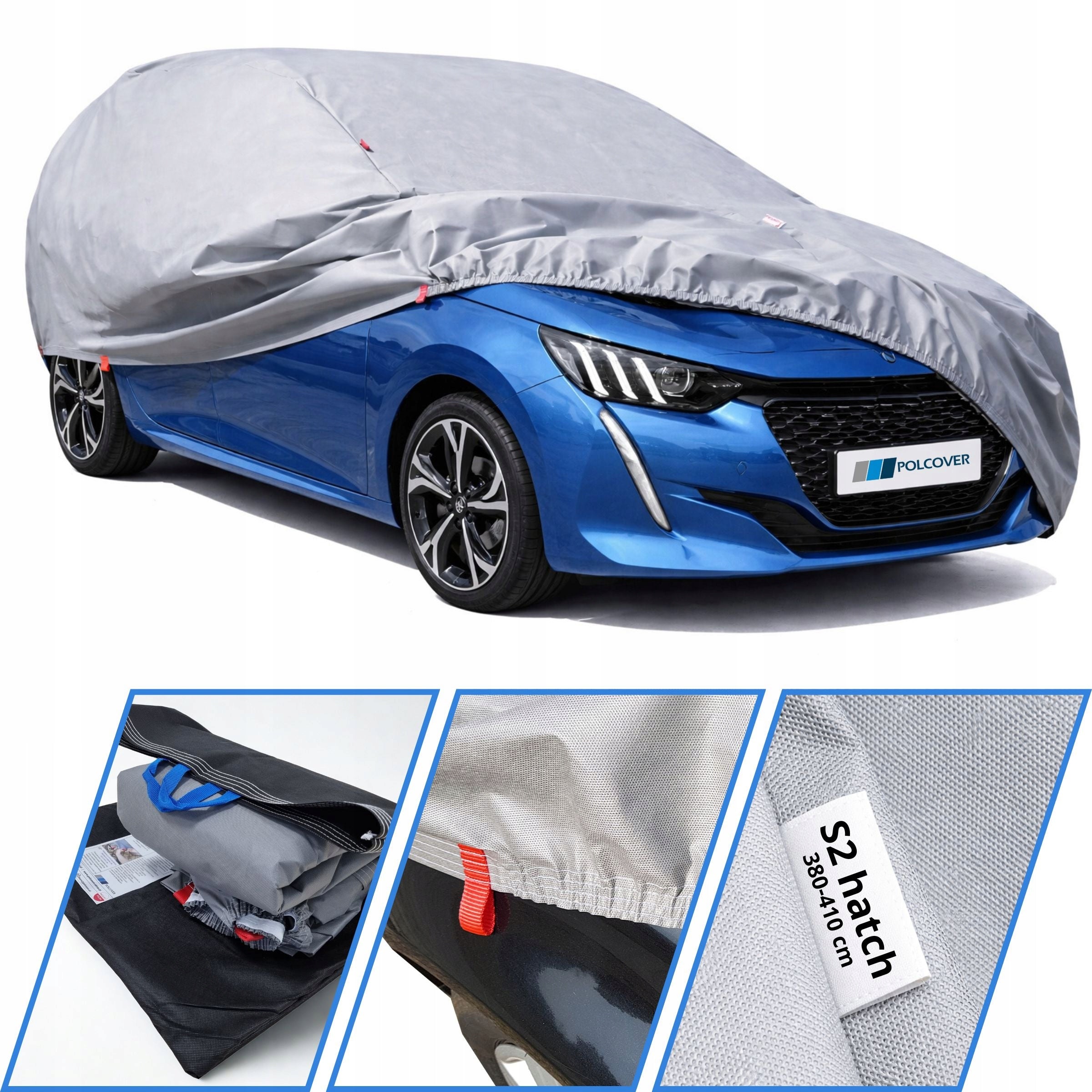 CAR COVER auto r. S up to 410cm 3 layers PRACTIC TARPAULIN for car