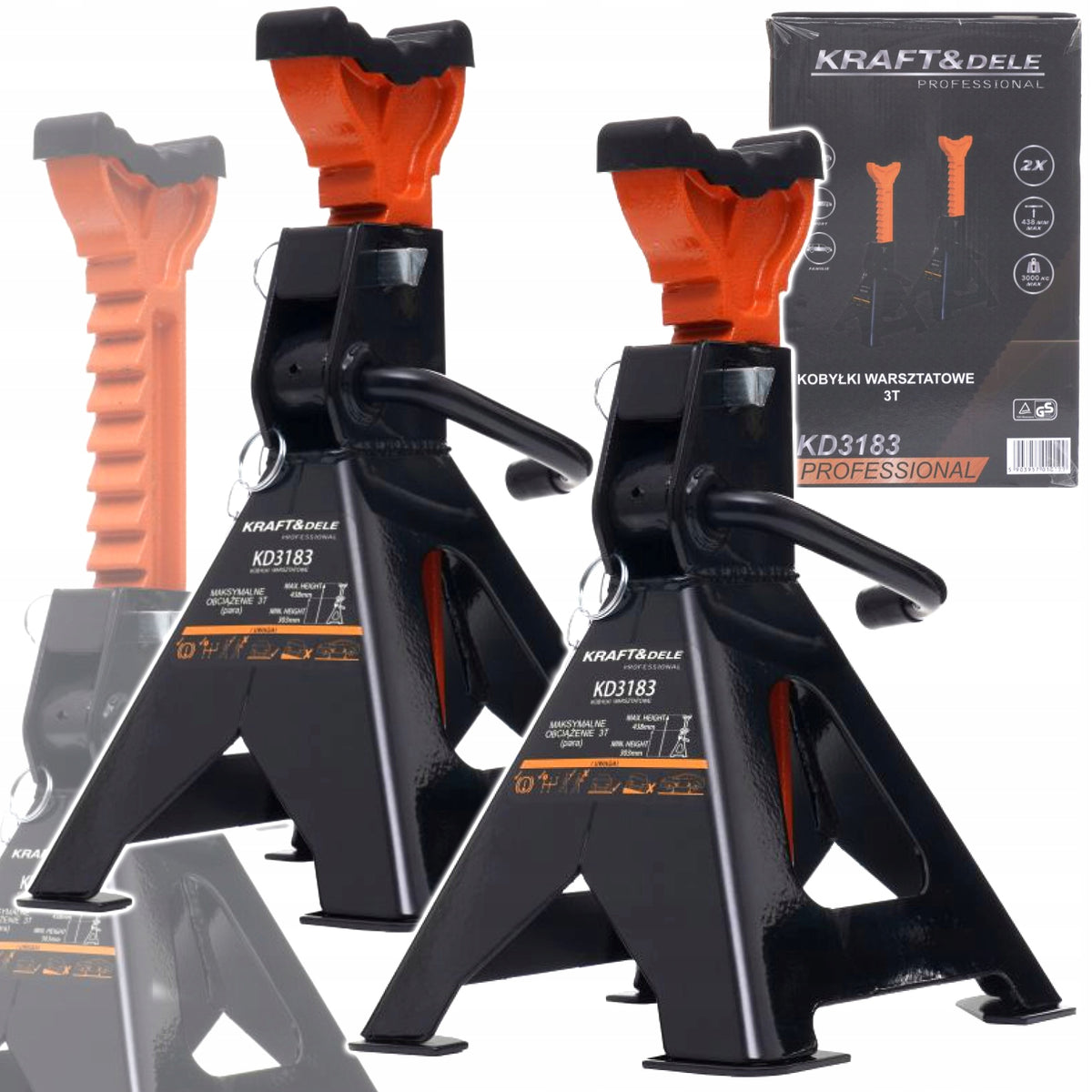 CAR CRADLES SUPPORT STANDS FOR CAR 3T 303-438 MM SET 2PCS