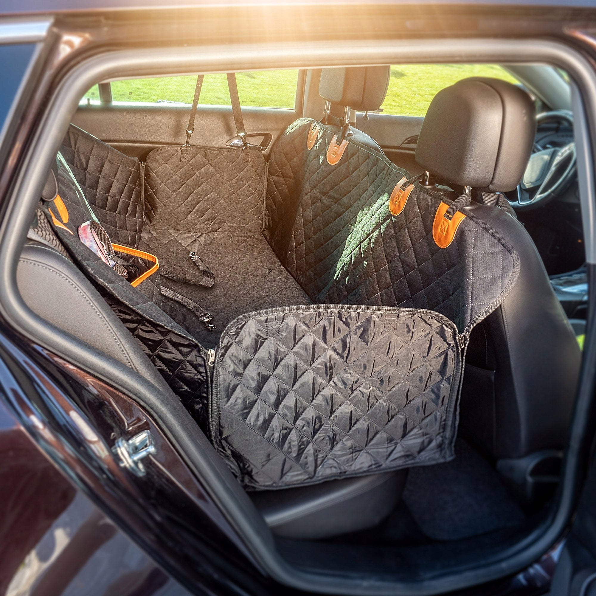 CAR DOG MAT SEAT COVER WITH LOCK PROTECTIVE BELTS Packaging status original