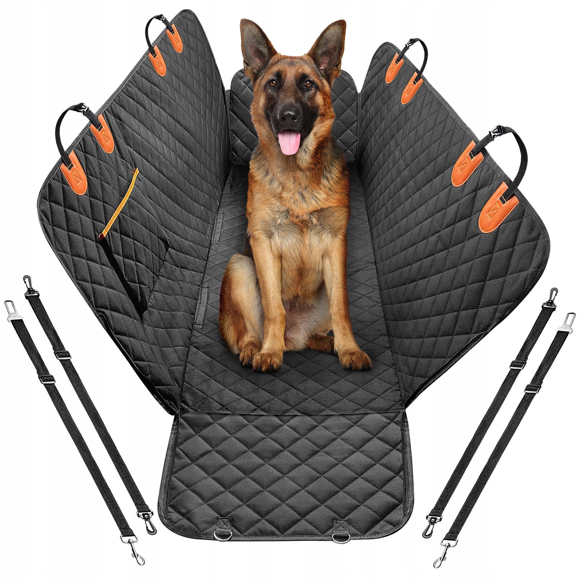 CAR DOG MAT SEAT COVER WITH LOCK PROTECTIVE BELTS