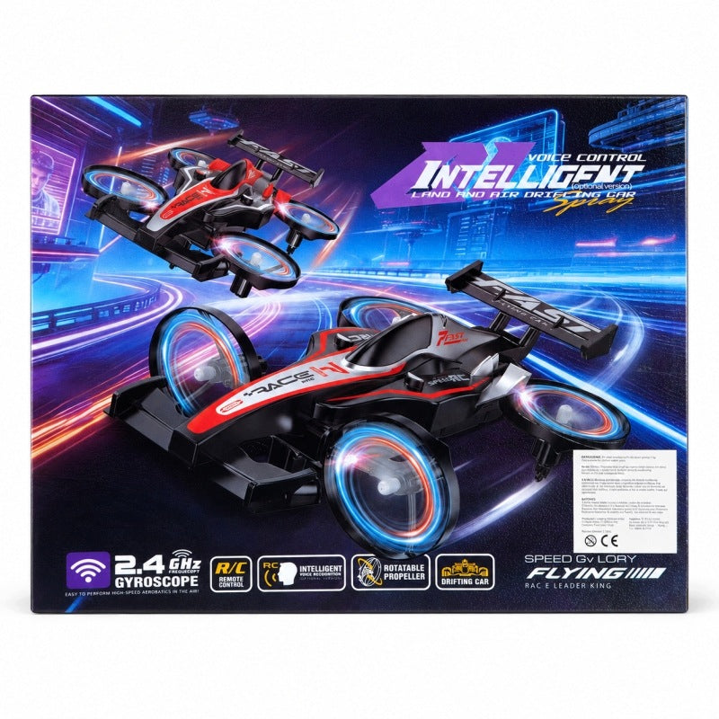 CAR DRONE RC 2IN1 FLYING DRIVING LED PILOT STUNTS 360° USB 14+ Packaging status original