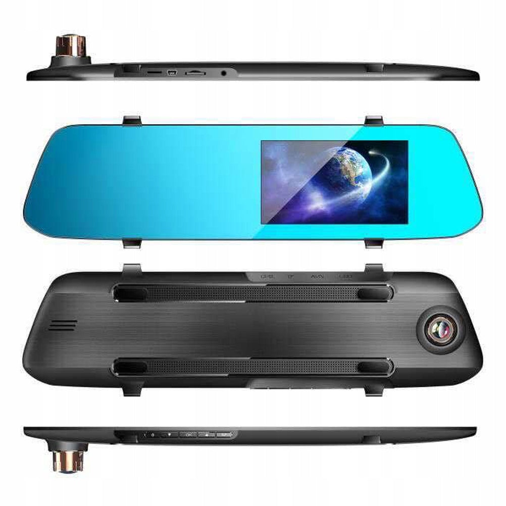 CAR DVR WITH FLEXIBLE LENS, HD 1080P AND BACKUP REAR CAMERA