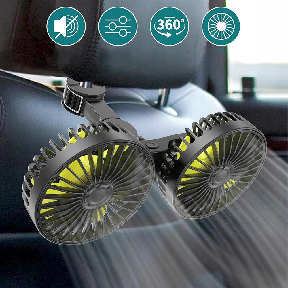 CAR FAN DOUBLE FAN FOR REAR HEADREST 3 SPEEDS Manufacturer no brand
