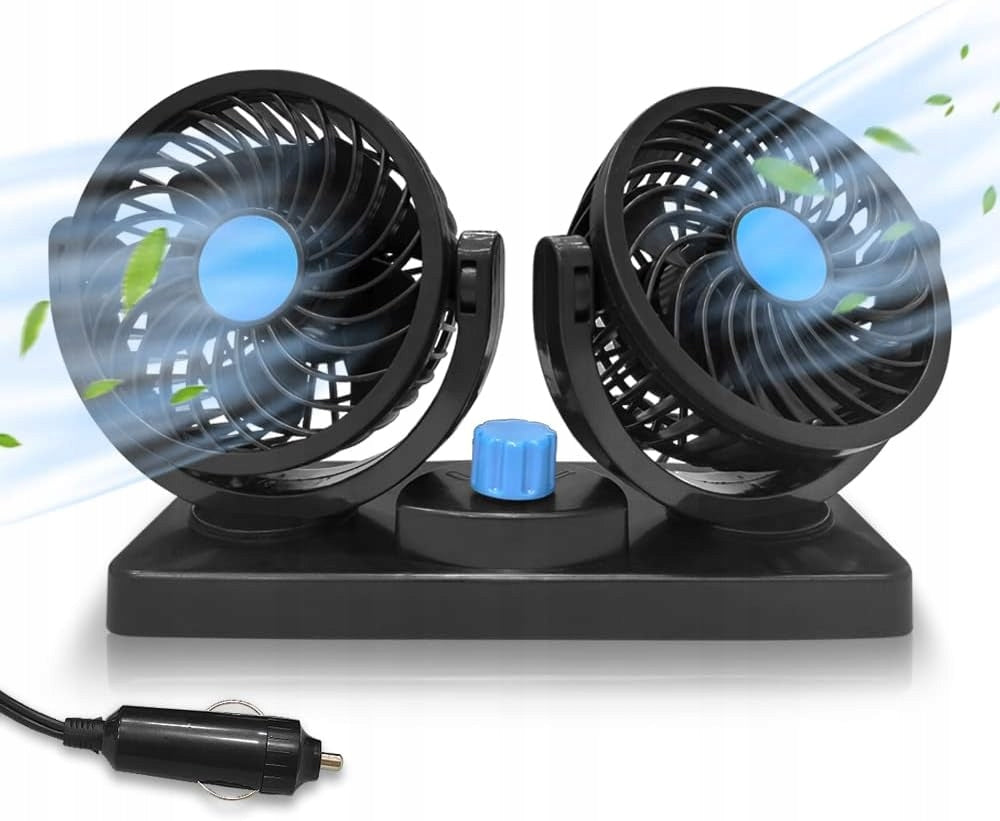 CAR FAN FOR CIGARETTE LIGHTER REGULATION 360° DOUBLE Manufacturer code SA062