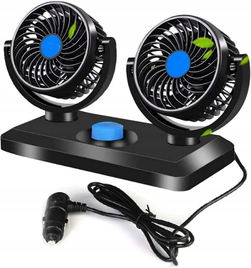 CAR FAN FOR CIGARETTE LIGHTER REGULATION 360° DOUBLE