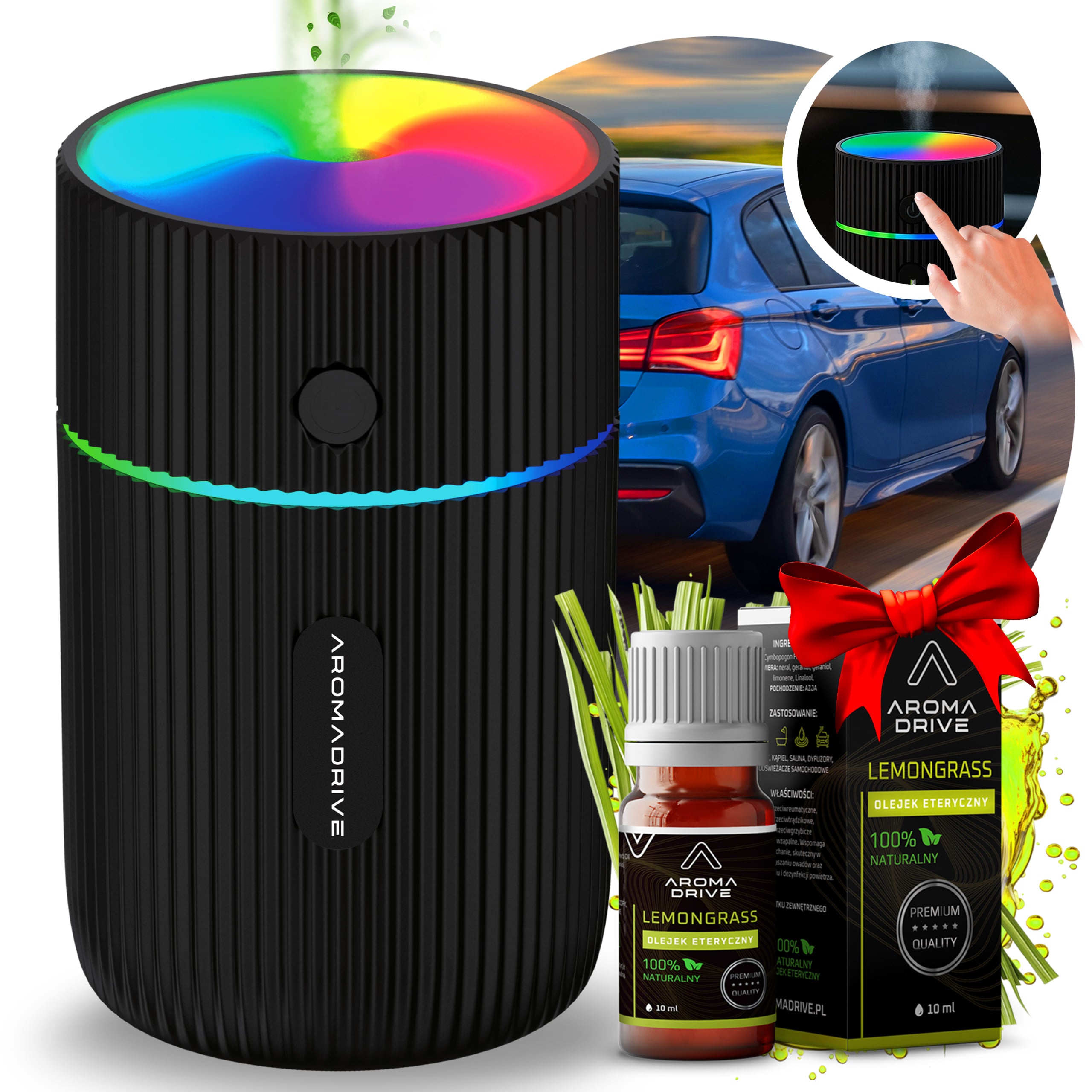 CAR FRAGRANCE DIFFUSER CAR LED Scent Humidifier + OIL | GIFT