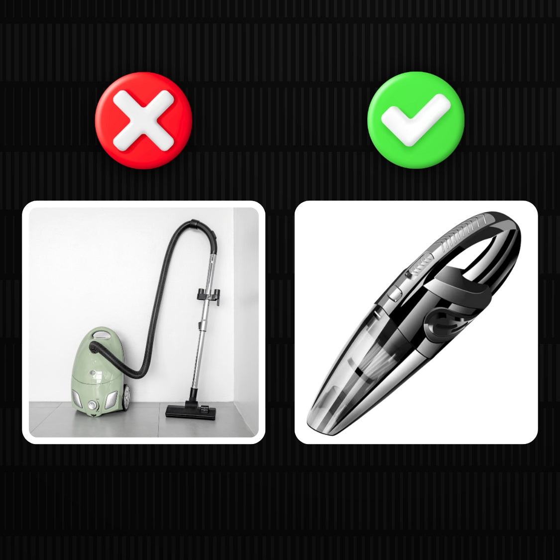 CAR HANDHELD VACUUM CLEANER CORDLESS POWERFUL CORDLESS + TIPS Dominant color black