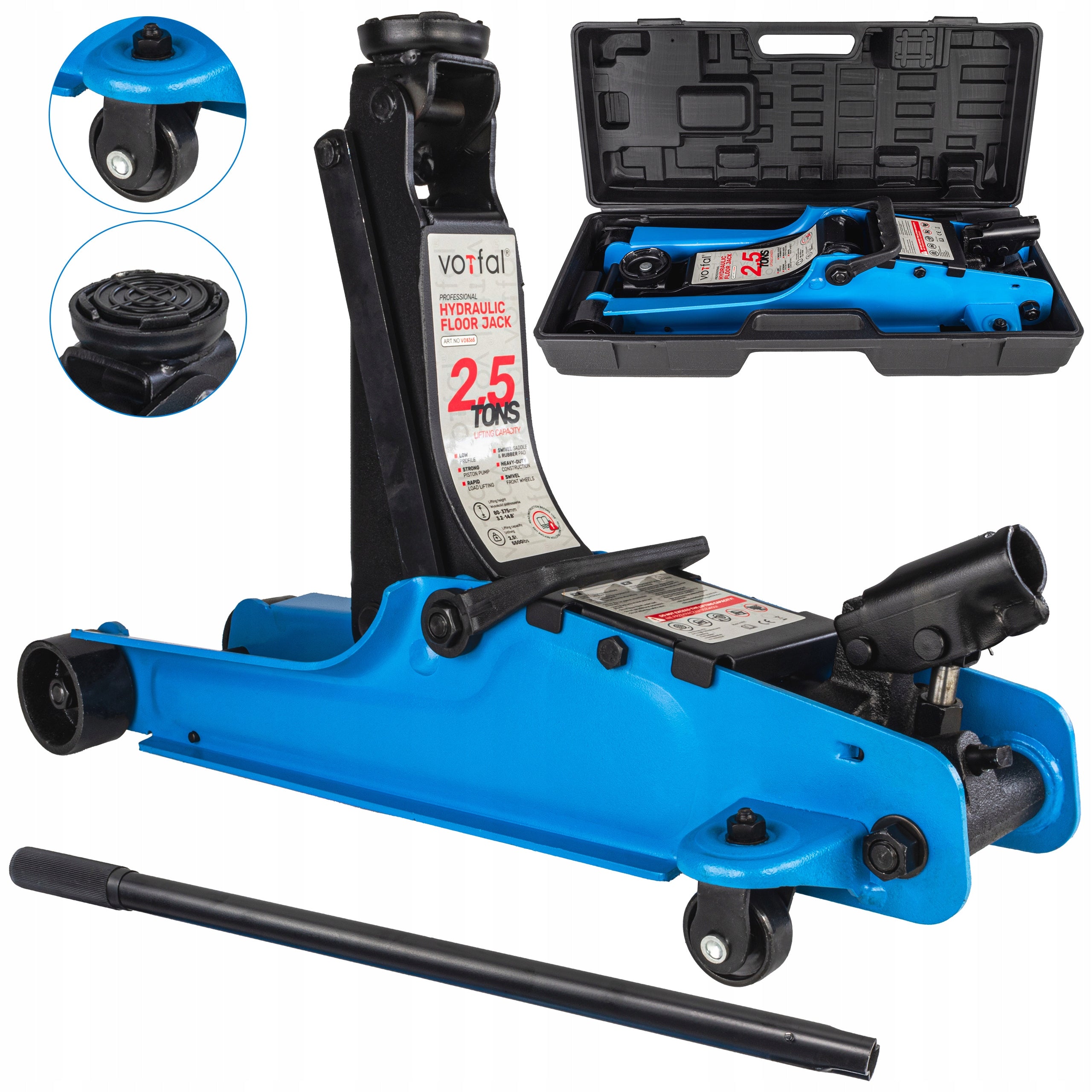 CAR JACK FROG JACK 2,5T + LOW PROFILE POINT SUITCASE
