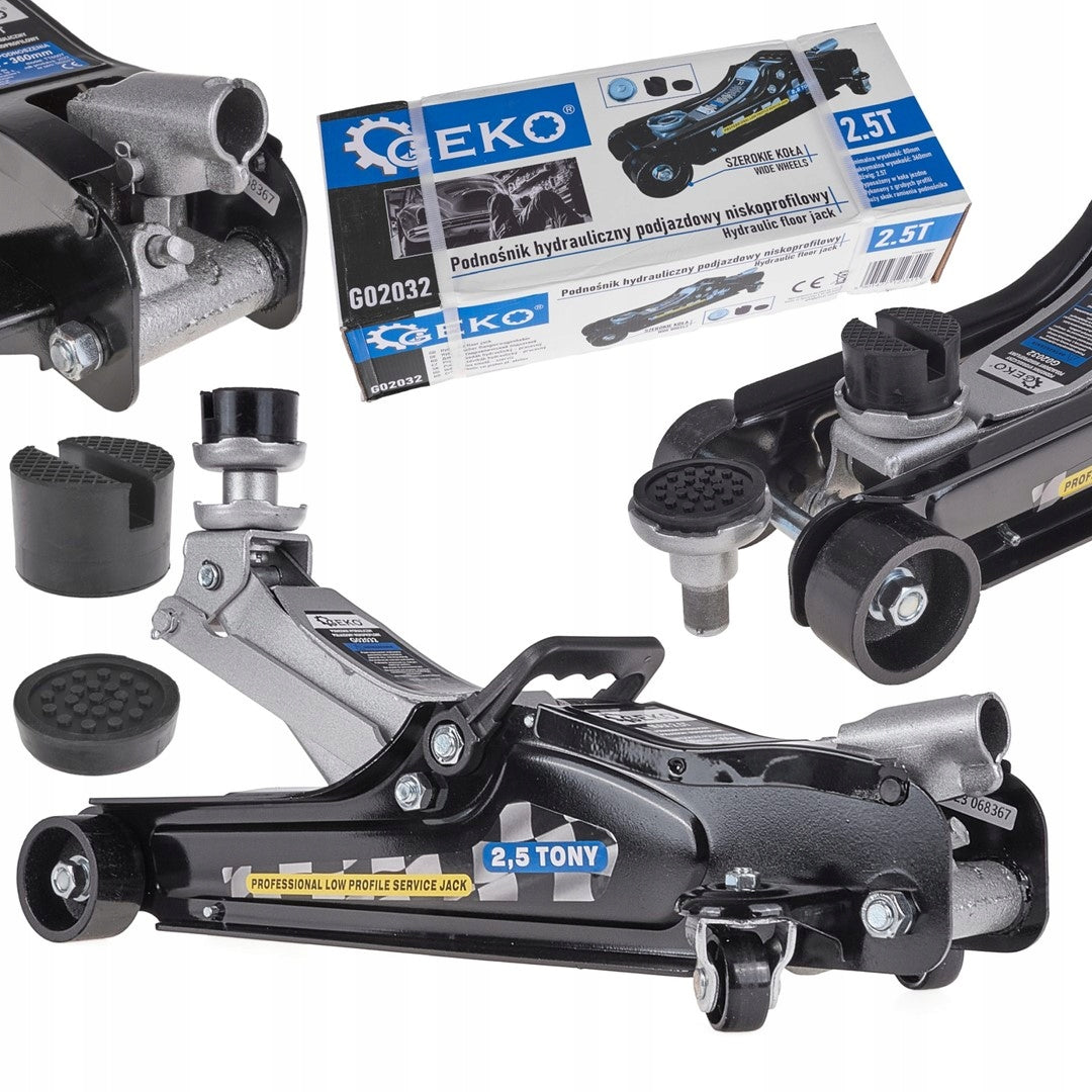 CAR JACK LOW PROFILE 2,5T FROG RUBBER STEEL WHEELS
