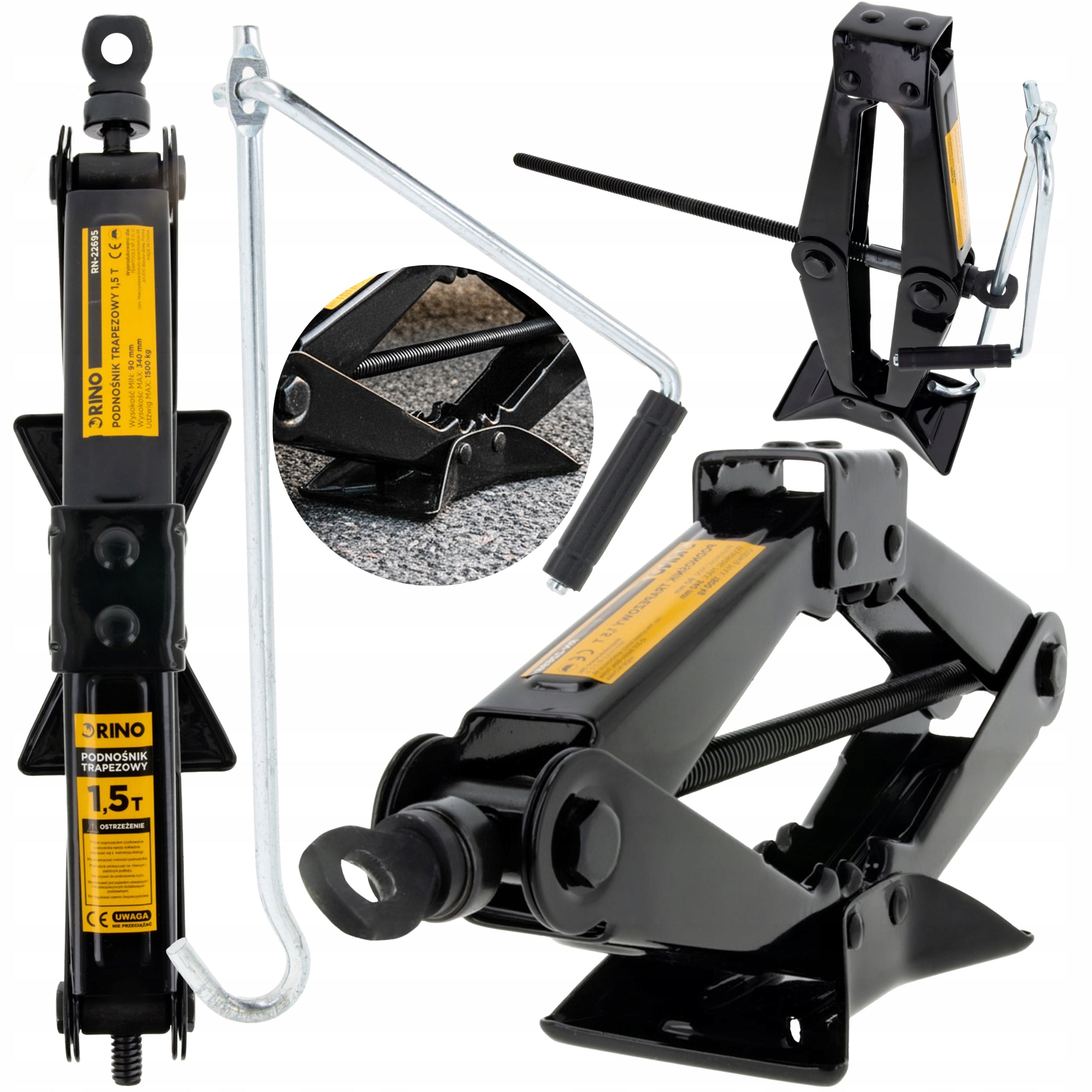 CAR JACK TRAPEZOIDAL LIFT LOW PROFILE UP TO 1,5T RINO JAC15S