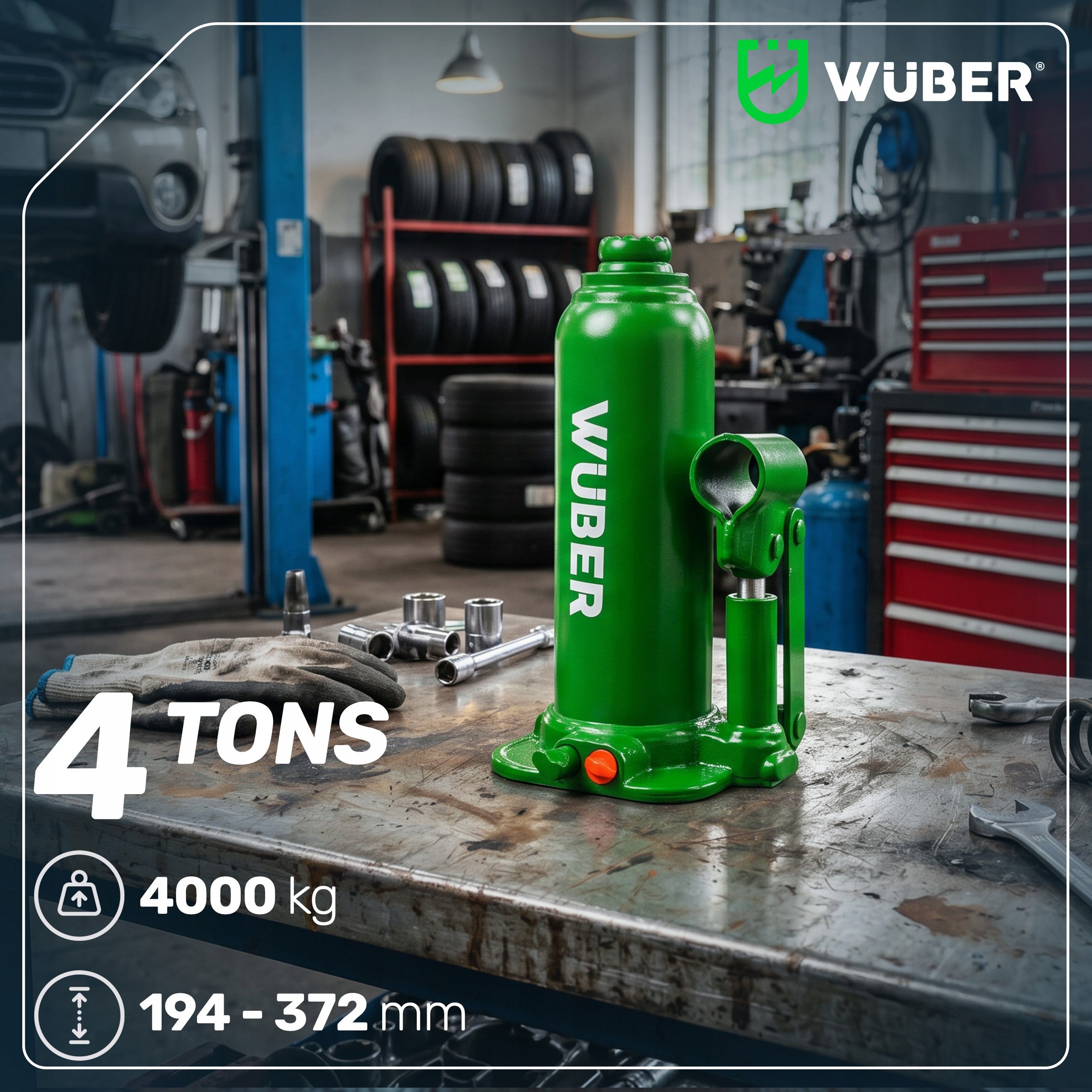 CAR LIFT 194-372 MM POST HYDRAULIC BOTTLE VALVE 4 T Brand Wuber