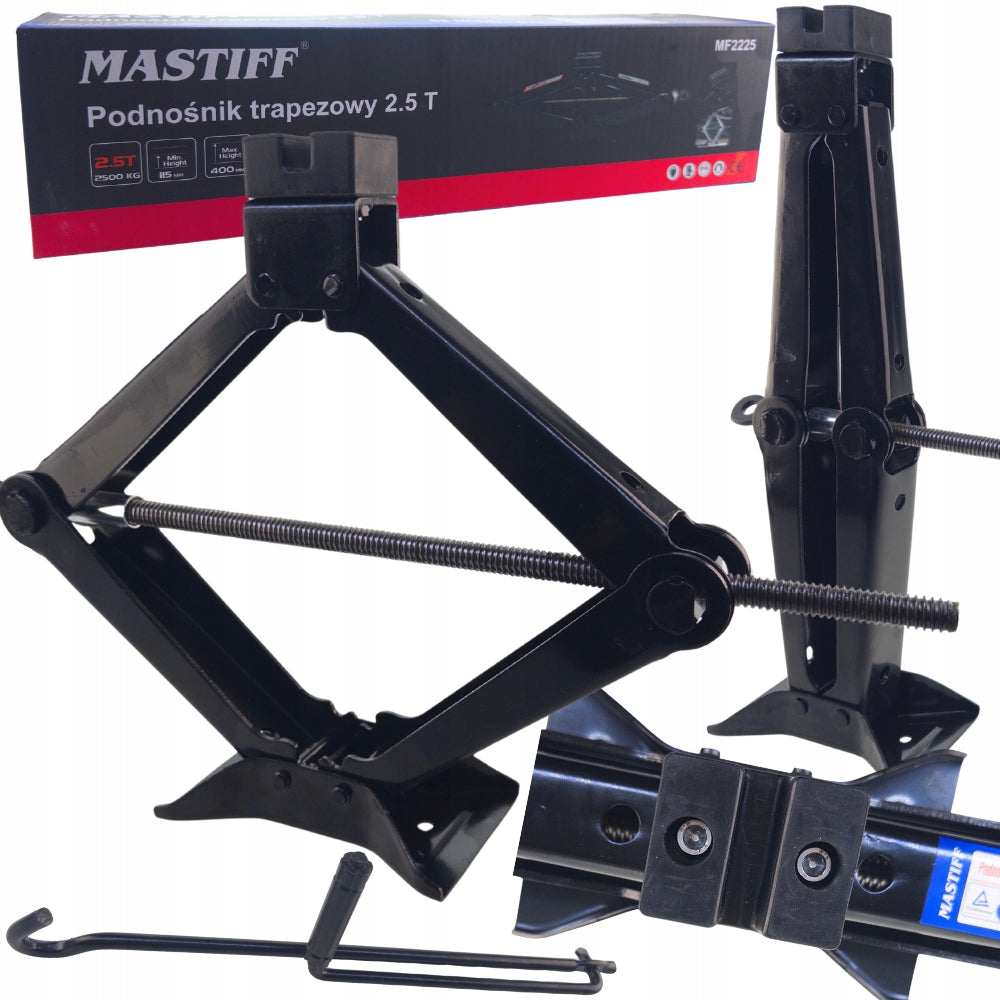 CAR LIFT 2,5T - TRAPEZOIDAL JACK FOR WHEELS 2500 KG +RUBBER