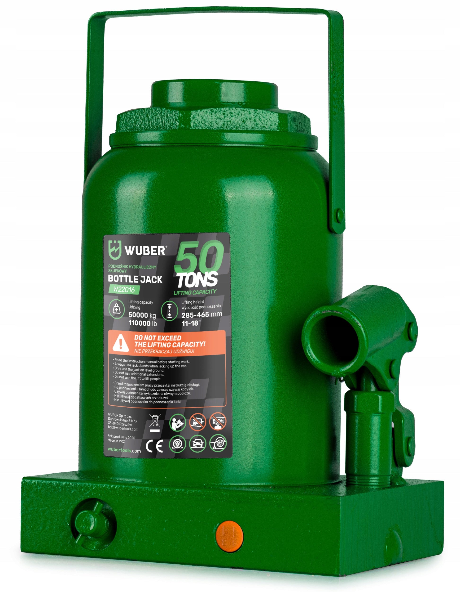 CAR LIFT 285-465 MM POST HYDRAULIC JACK VALVE 50 TONS Brand Wuber