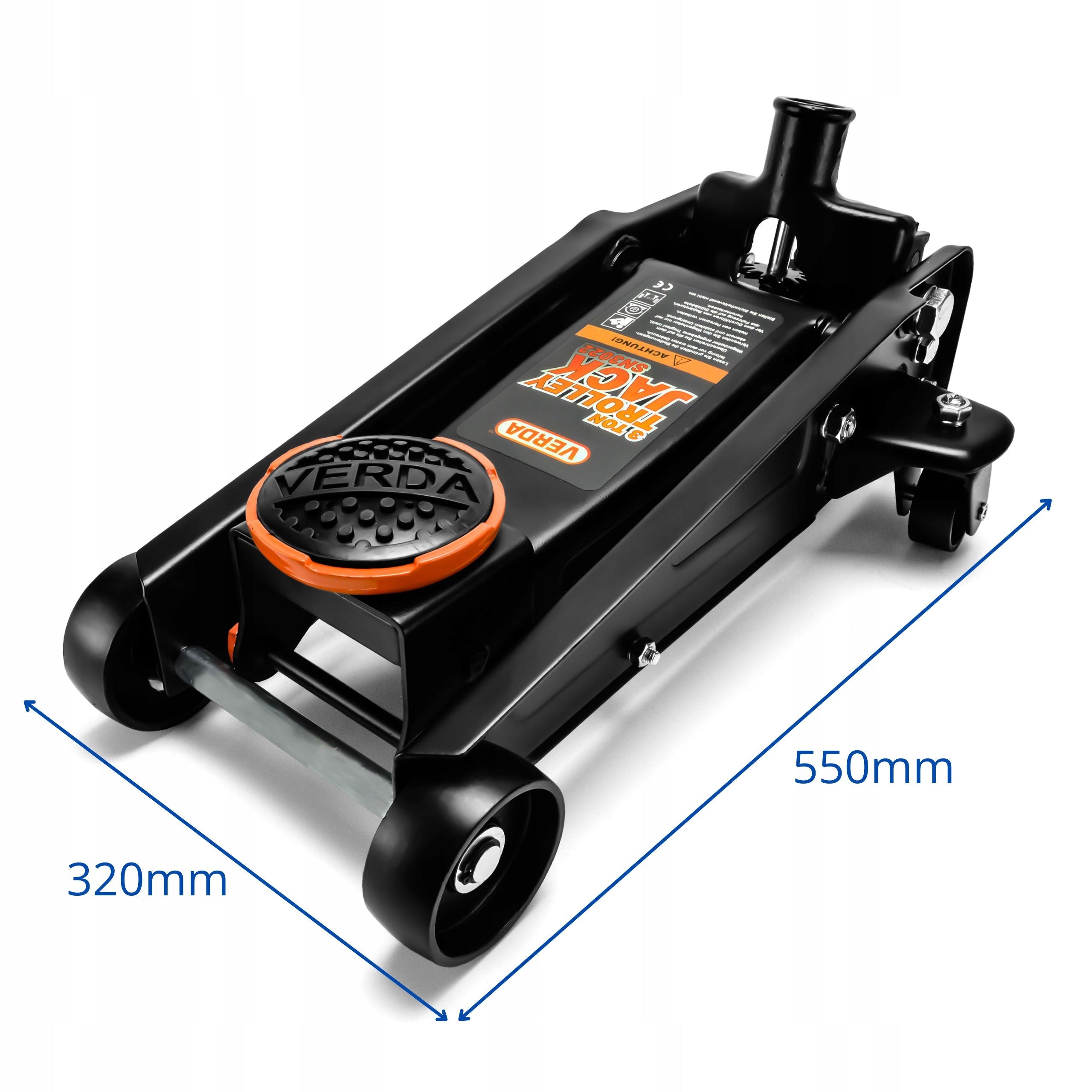 CAR LIFT 3 TONS HYDRAULIC LOW PROFILE FROG 3T JACK Brand Verda