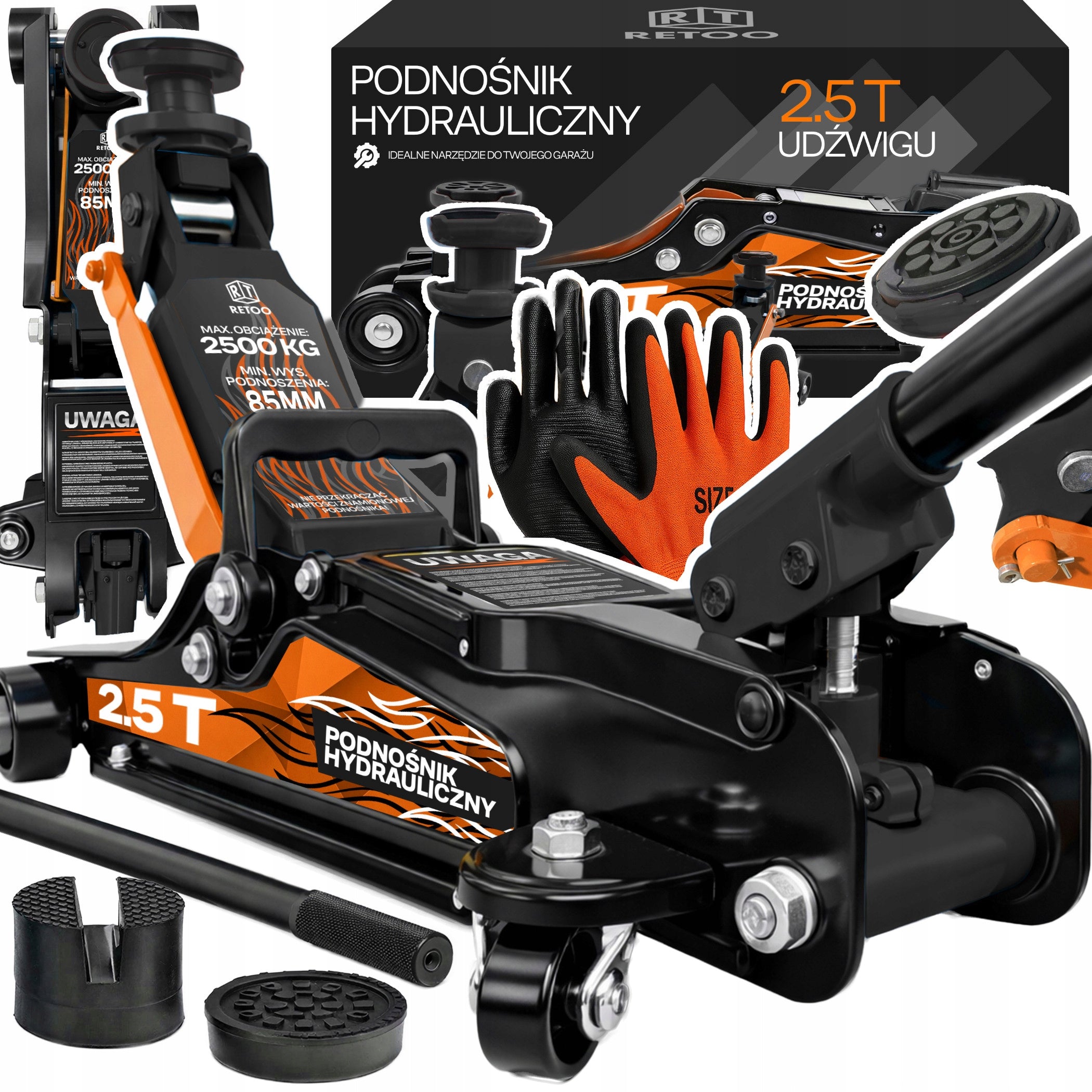 CAR LIFT FROG 2,5T LOW PROFILE JACK RANGE 85 - 399 mm