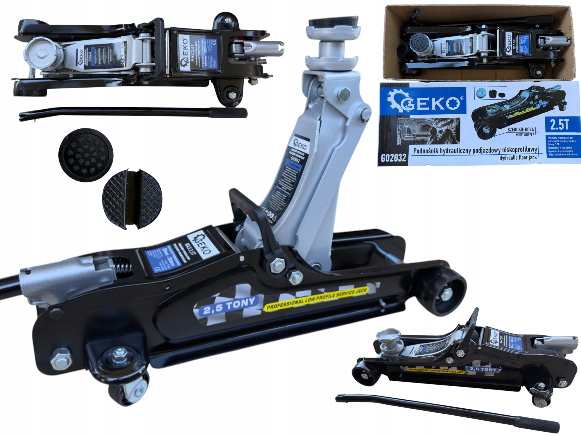 CAR LIFT HYDRAUL FROG Geko low profile 2.5t 80-360mm G02032
