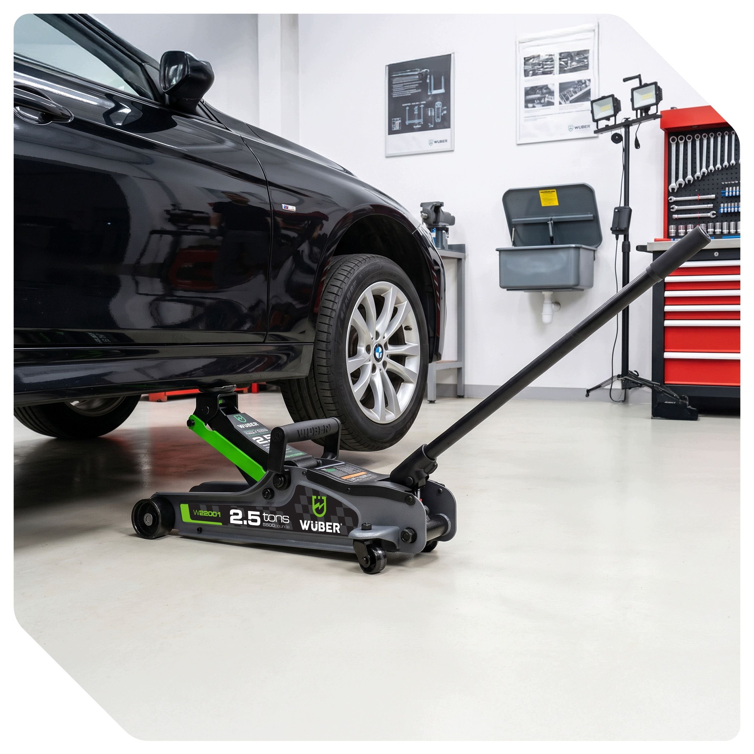 CAR LIFT HYDRAULIC FROG LOW 2,5T + CAR MARE 3T Manufacturer code 45113WBR PODNOŚNIK ŻABA Z KOBYŁKAMI WUBER