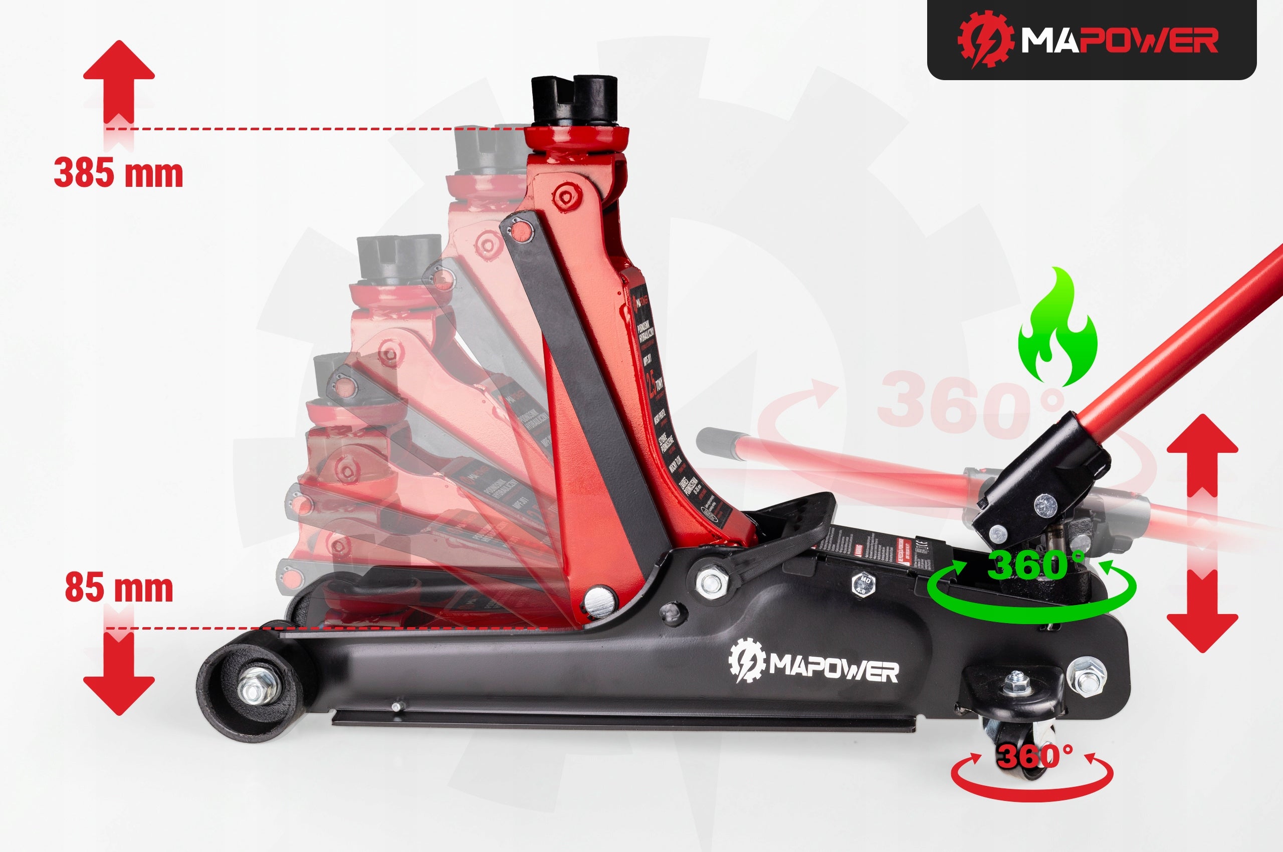 CAR LIFT HYDRAULIC FROG LOW PROFILE JACK >2.5T< STRONG Brand MAPOWER