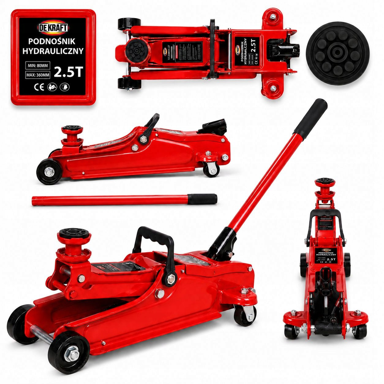 CAR LIFT HYDRAULIC LOW PROFILE FROG JACK 2,5T DEKRAFT