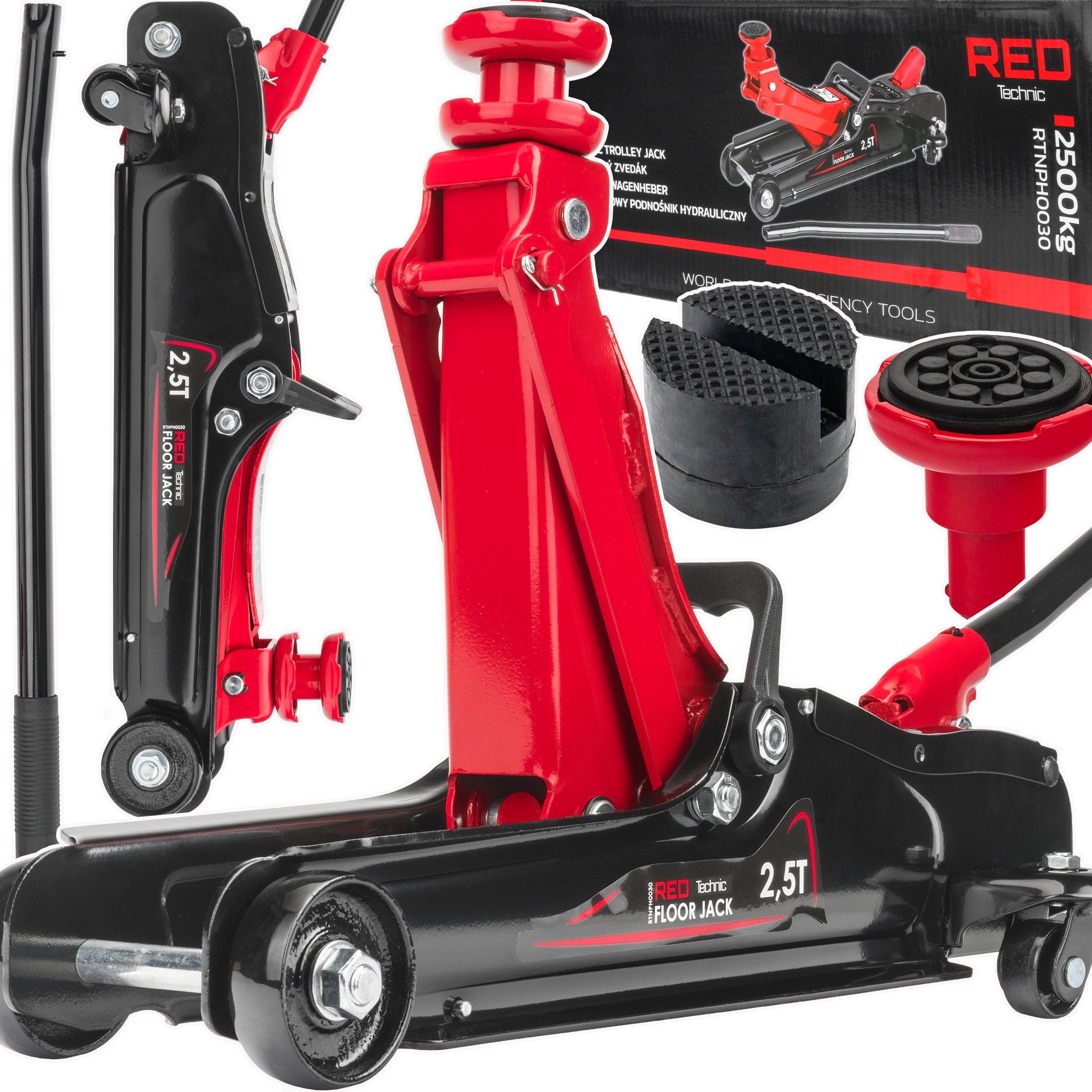 CAR LIFT HYDRAULIC LOW PROFILE FROG JACK 2,5T + RUBBER