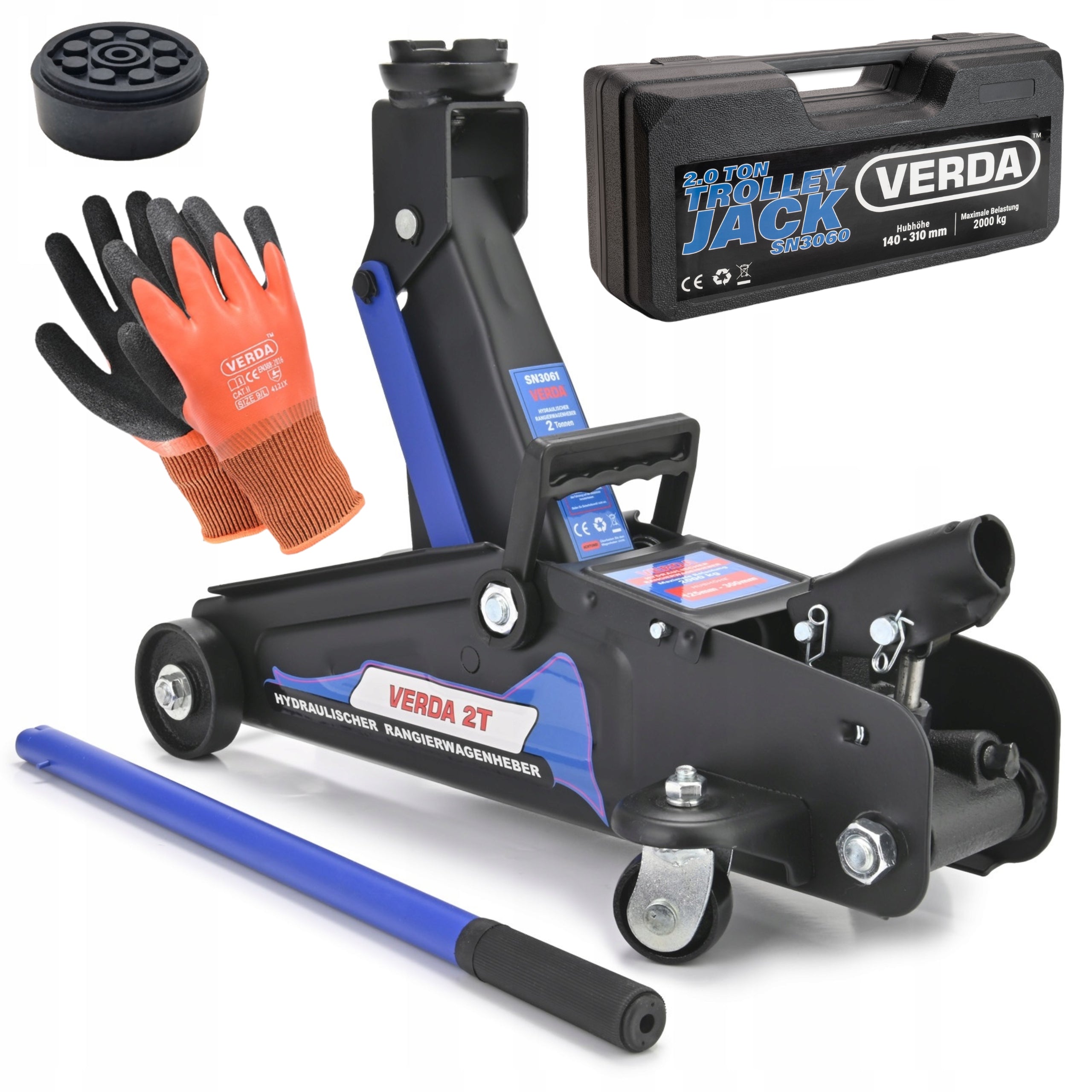 CAR LIFT IN CASE 2T HYDRAULIC LOW PROFILE FROG + RUBBER