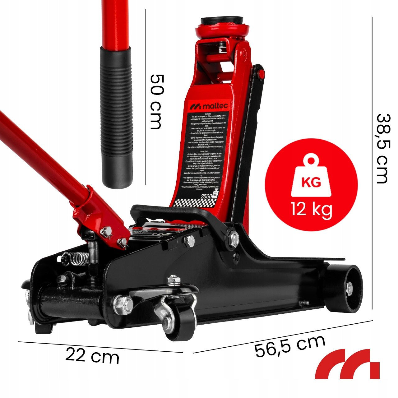 CAR LIFT LEVER FROG LOW PROFILE HYDRAULIC 385mm 2,5T Brand Maltec