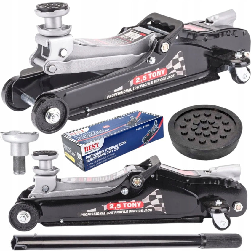 CAR LIFT LOW PROFILE FROG JACK 2,5T + 2X SUPPORT MARE Manufacturer code NISKOPROFILOWY 2,5T + KOBYŁKI