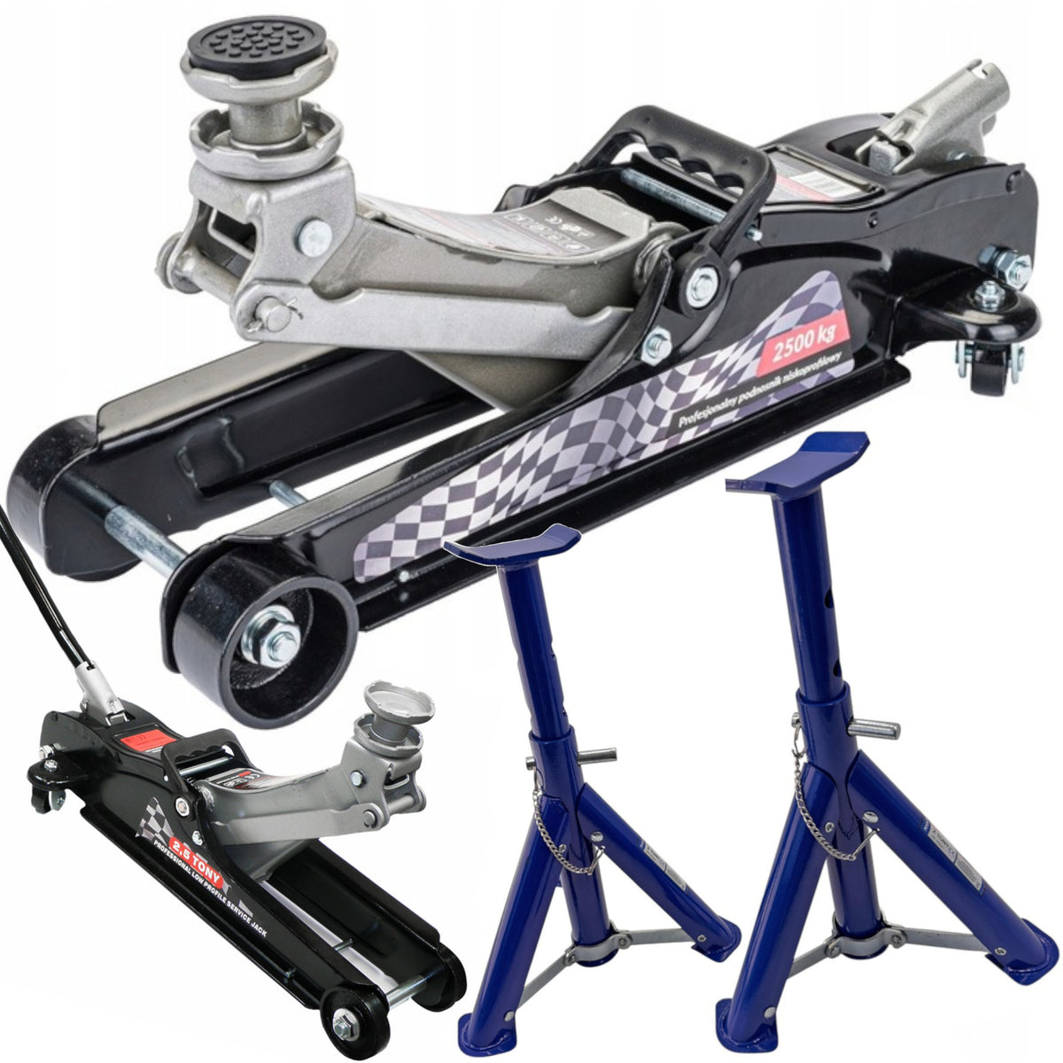 CAR LIFT LOW PROFILE FROG JACK 2,5T + 2X SUPPORT MARE