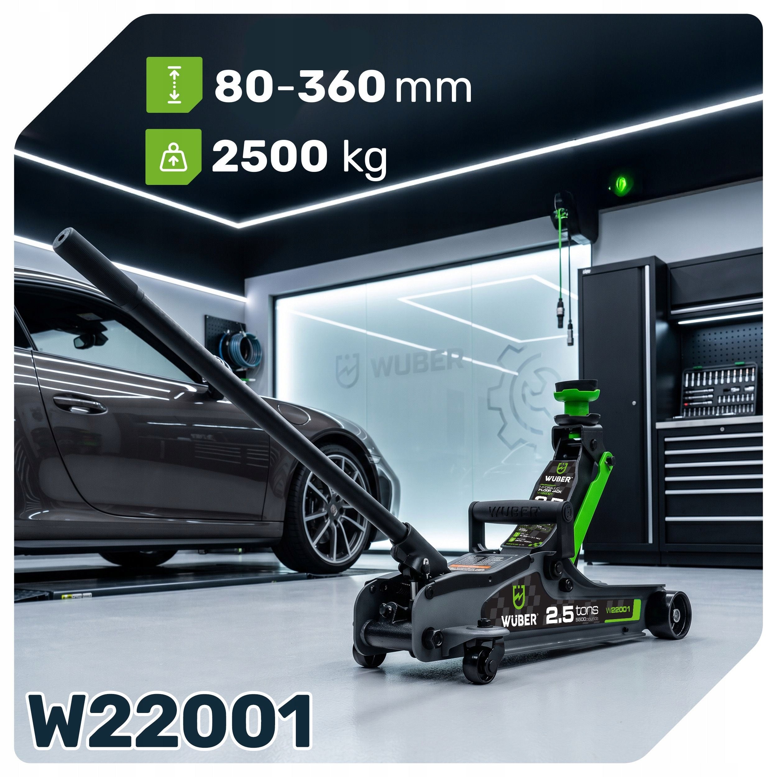 CAR LIFT LOW PROFILE HYDRAULIC FROG 90 - 360 mm 2,5T Brand Wuber