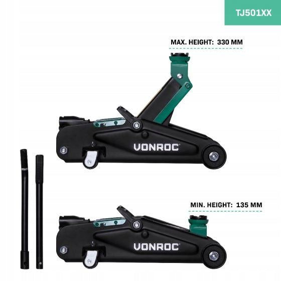 CAR LIFT| MAX. 2000 KG | VONROC Minimum lifting height 135 mm
