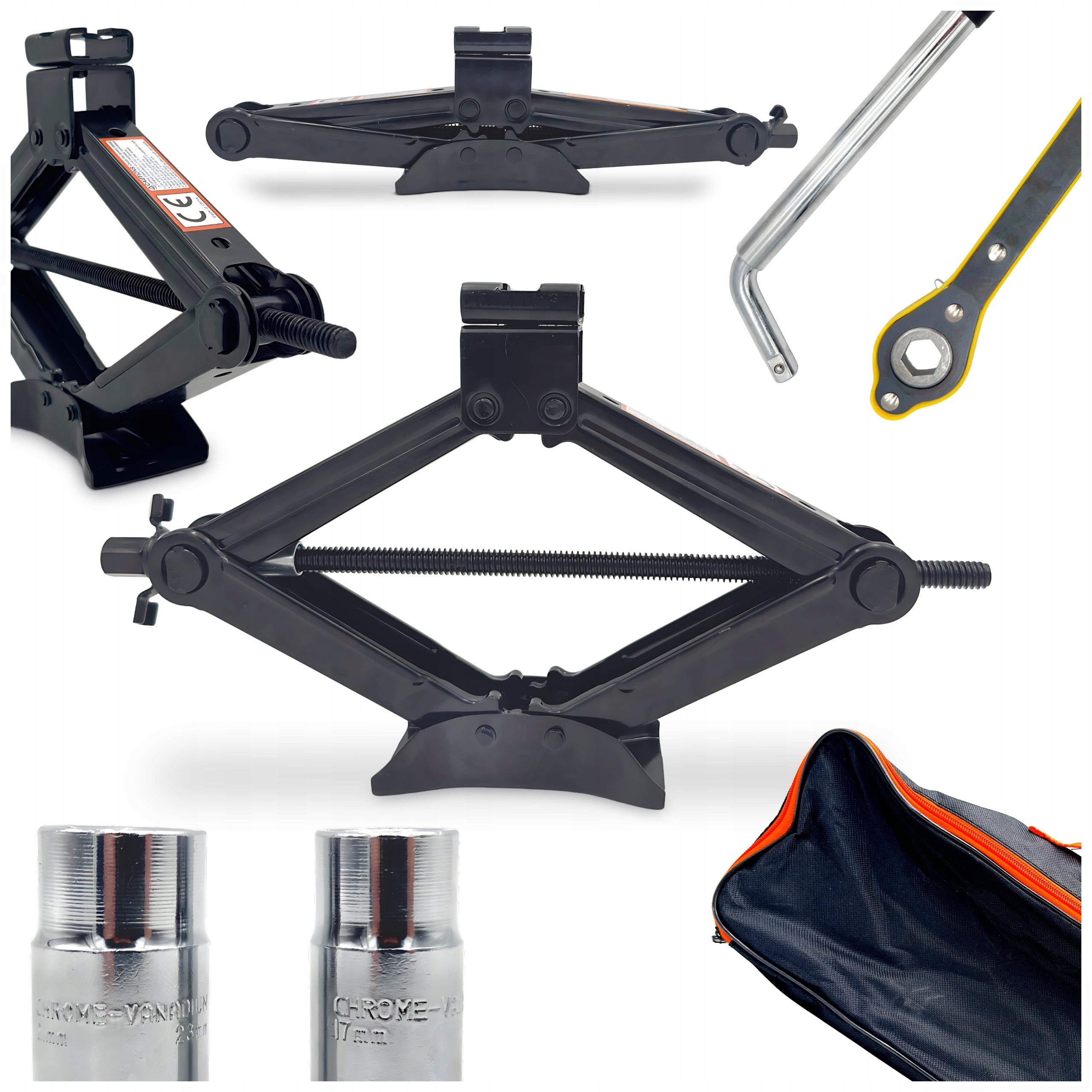CAR LIFT TRAPEZOIDAL JACK 1,5T RATCHET KEY SET 1500kg