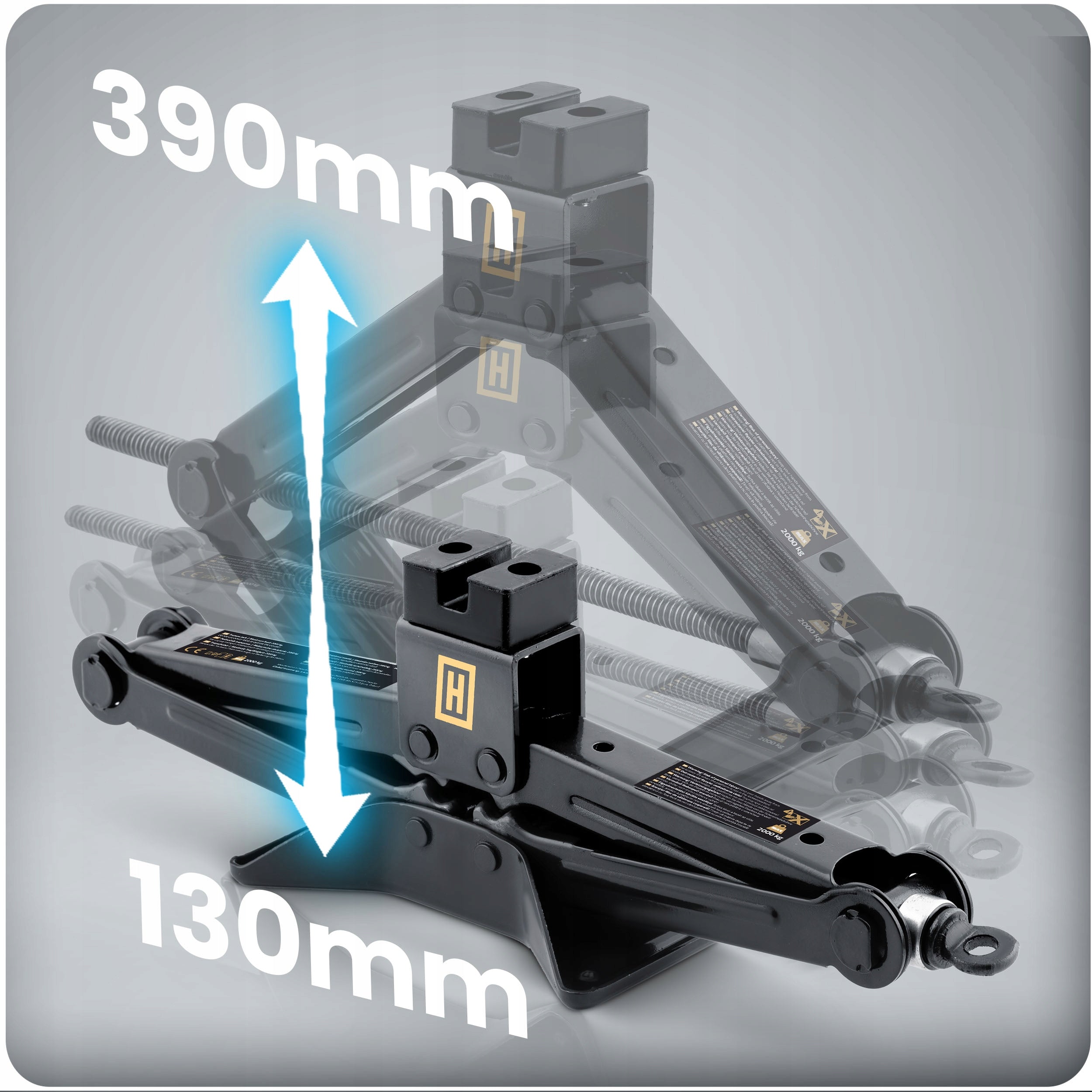 CAR LIFT TRAPEZOIDAL JACK FOR WHEEL REPLACEMENT 2000KG TRAPEZOID 2T Lifting capacity 2000 kg