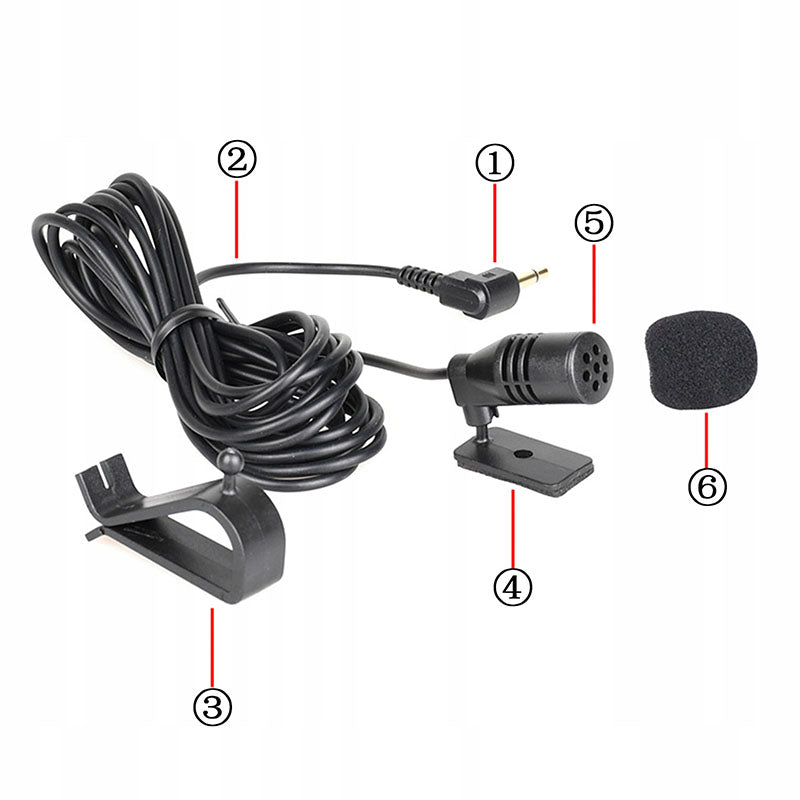 CAR MICROPHONE FOR RADIO WITH CLIP 3 METERS JACK 3,5MM Brand no brand