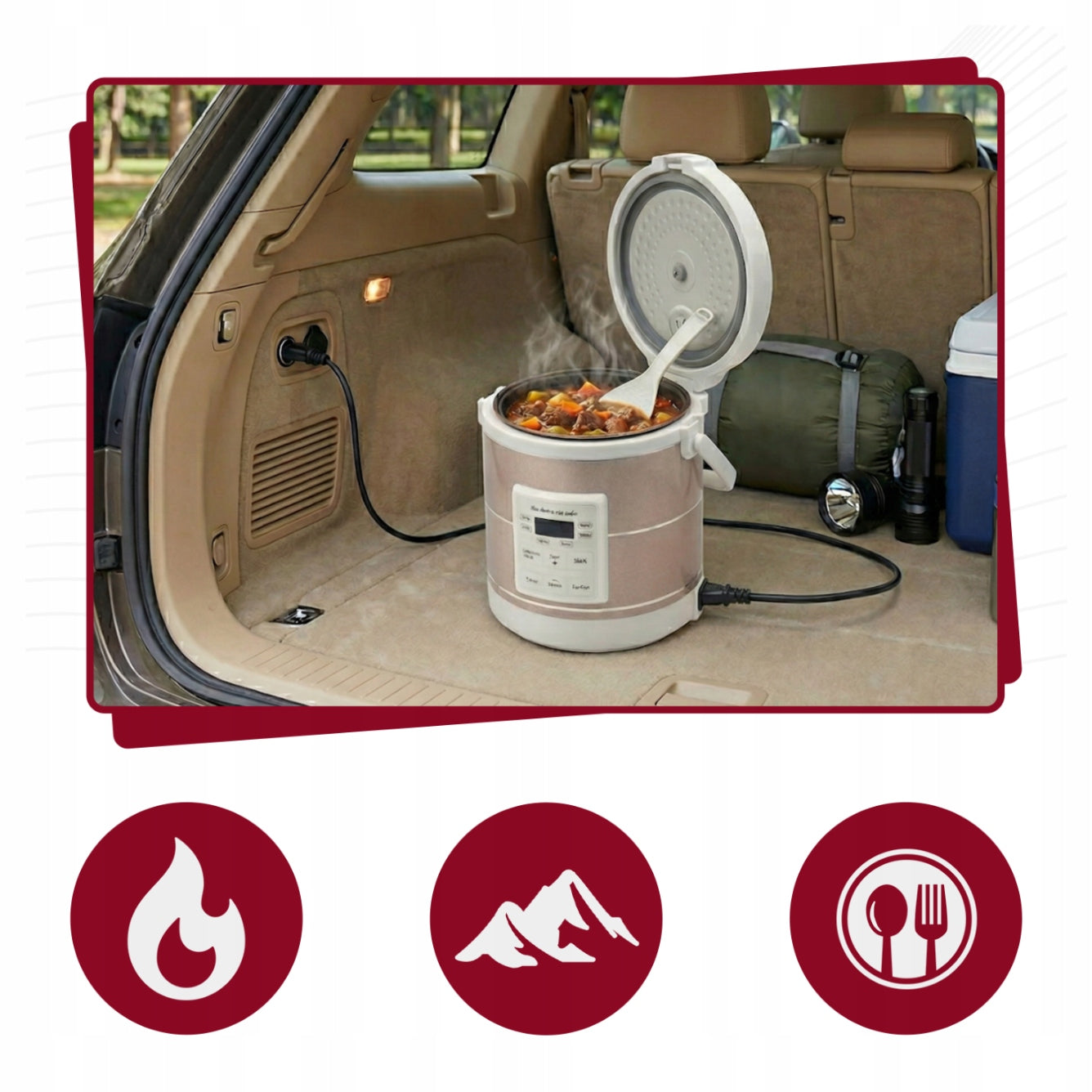 CAR MULTICOOKER 1,6l TOURIST RICE COOKER 12V 24V TIR BUS LCD TIMER Packaging status original