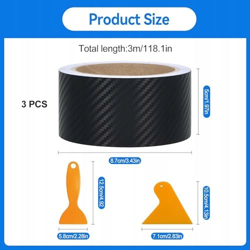 CAR PAINT PROTECTIVE FILM SELF-ADHESIVE PET 5CM X 3M SET OF 3 Manufacturer code Bez marki