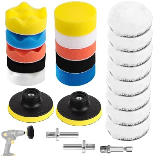 CAR POLISHING KIT 23 ELEMENTS SPONGE STEEL ADAPTERS Brand no brand