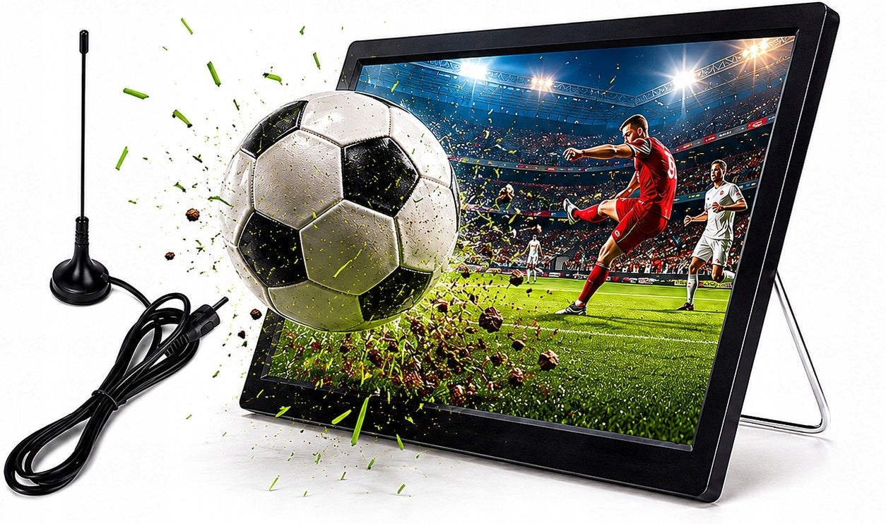 CAR PORTABLE TV 14" 12V/24V/230V DVB-T2 MOTORHOME