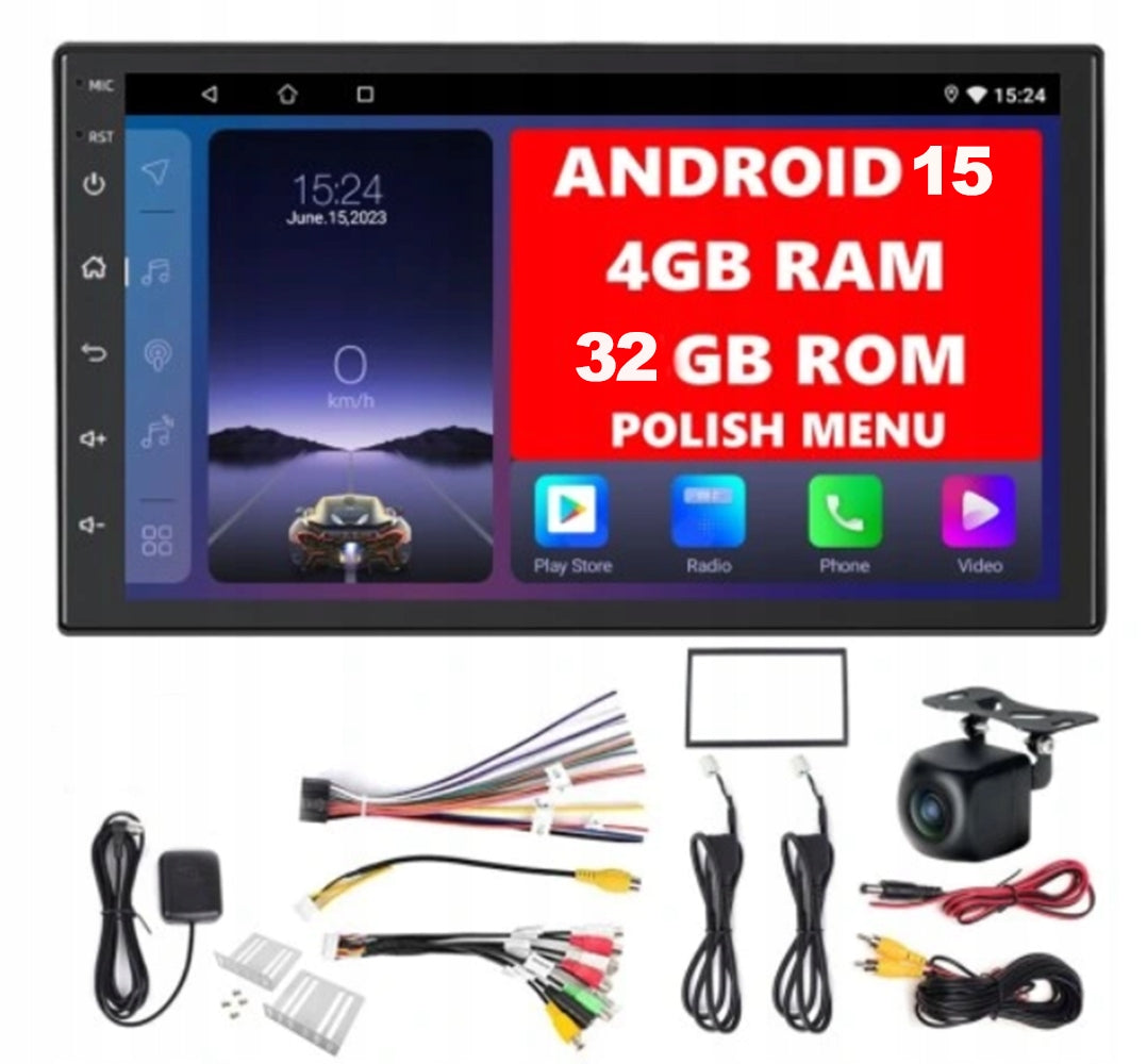 CAR RADIO 1/2 DIN 9'' CARPLAY ANDROID WIFI GPS TOUCH FM 4GB Packaging status original