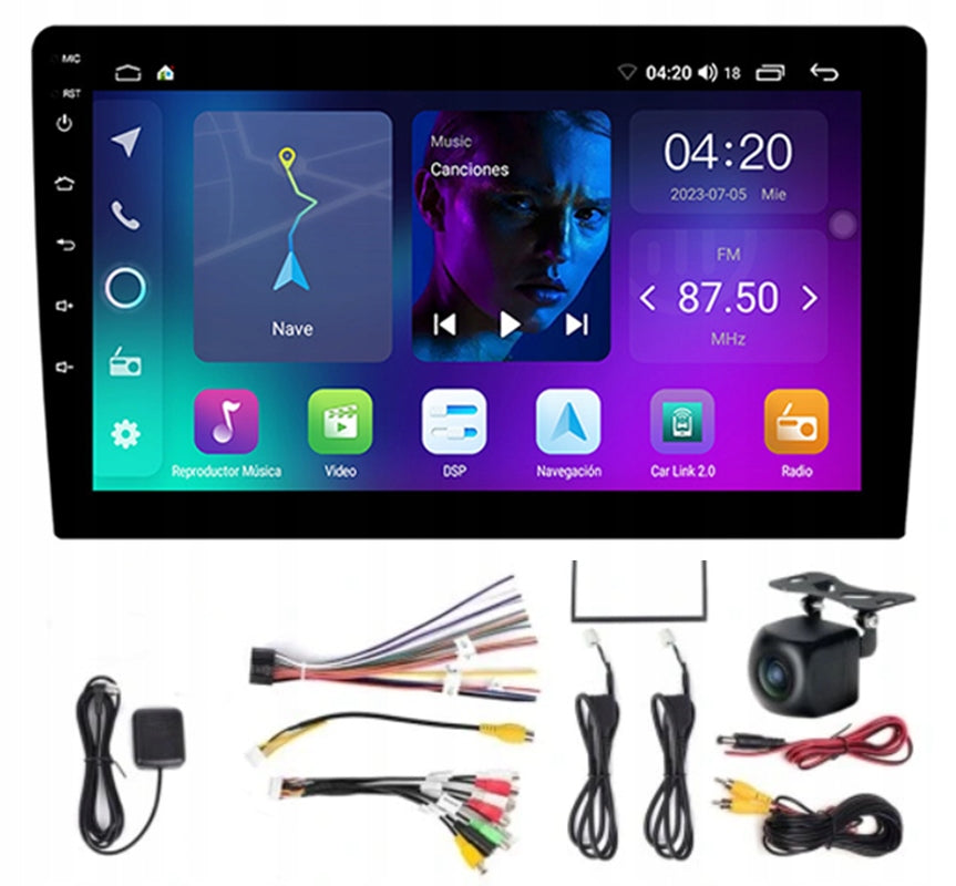 CAR RADIO 1/2 DIN 9'' CARPLAY ANDROID WIFI GPS TOUCH FM 4GB