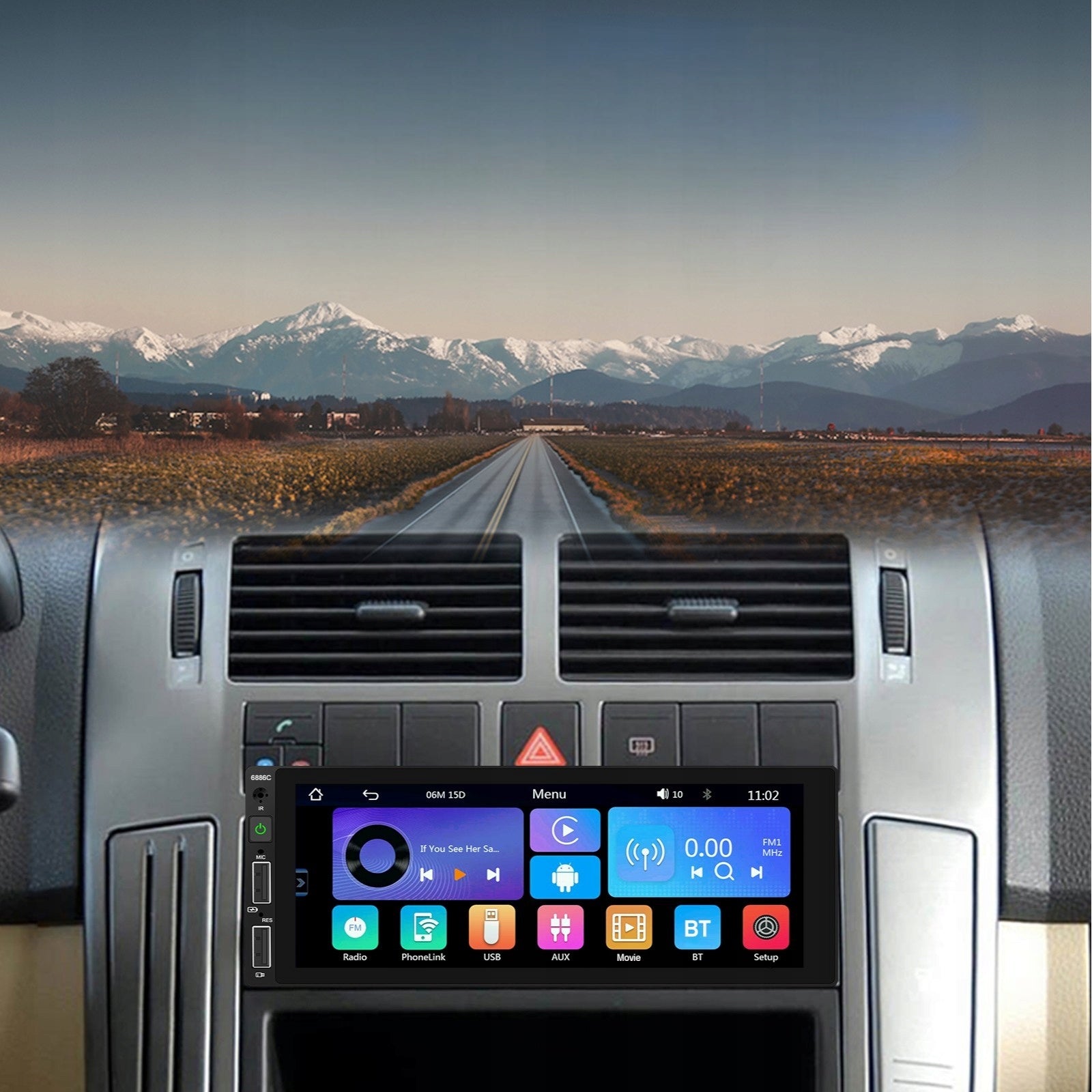 CAR RADIO 1 DIN USB ANDROID AUTO CARPLAY MIRROR LINK REVERSING CAMERA Packaging status original