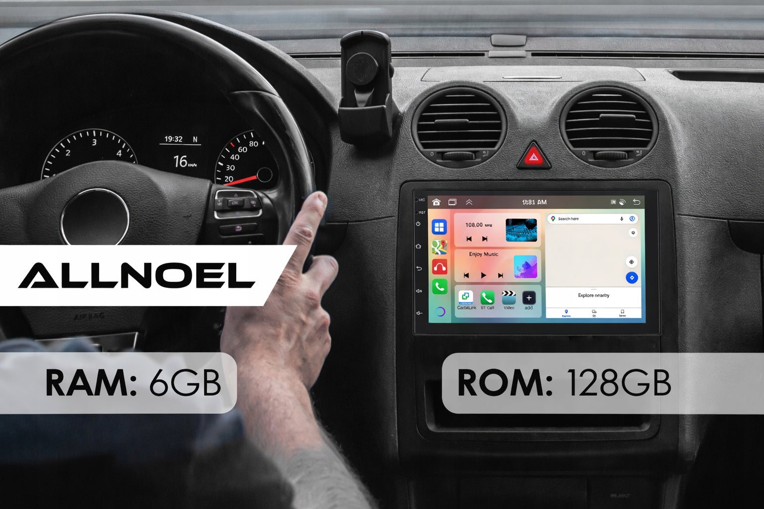 CAR RADIO 2 DIN 7'' CARPLAY ANDROID WIFI GPS TOUCH FM 6GB/128GB Packaging status original