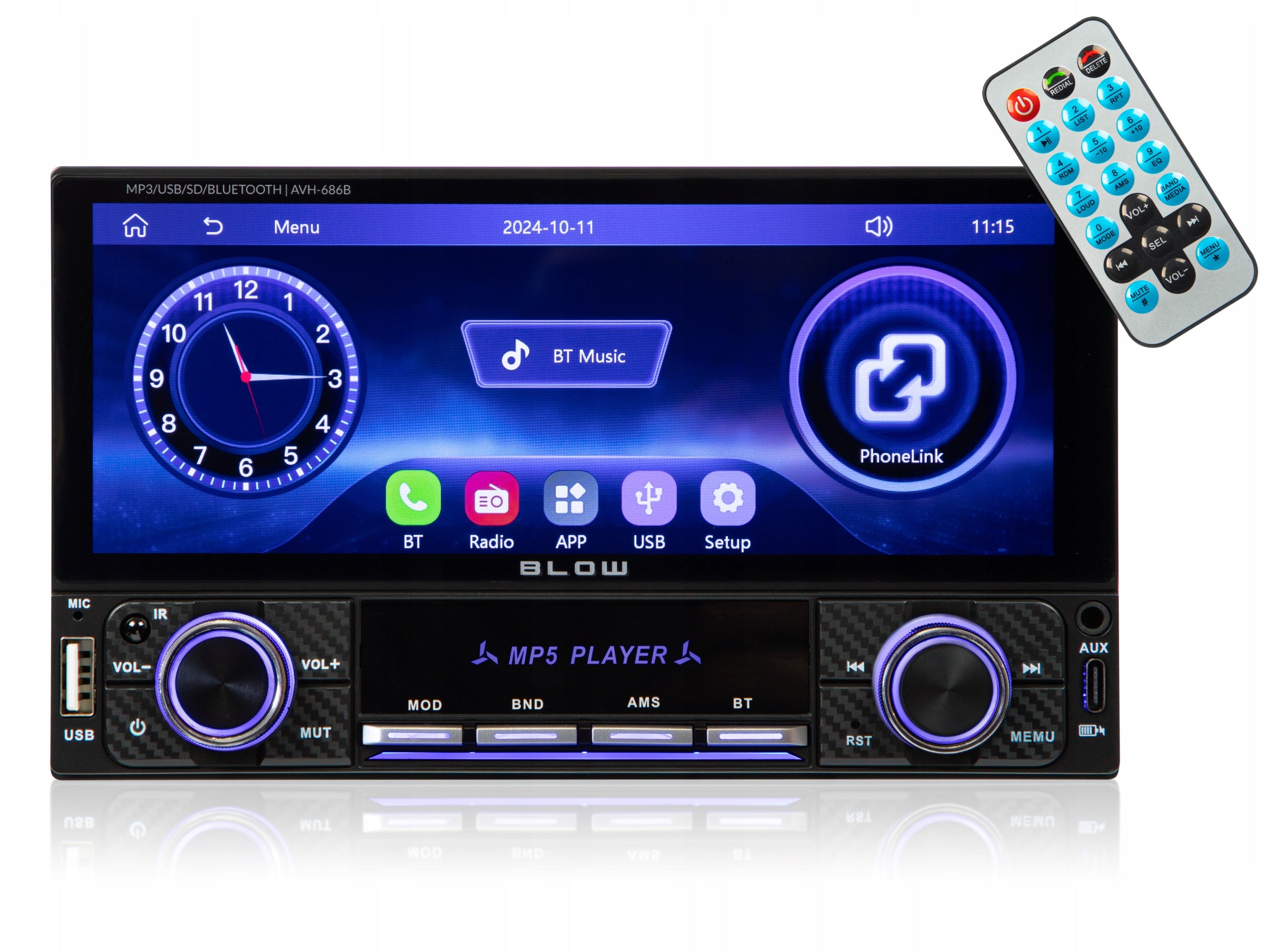 CAR RADIO 2DIN 7 INCH TOUCH USB-C BLUETOOTH CARPLAY ANDROID AUTO Packaging status original